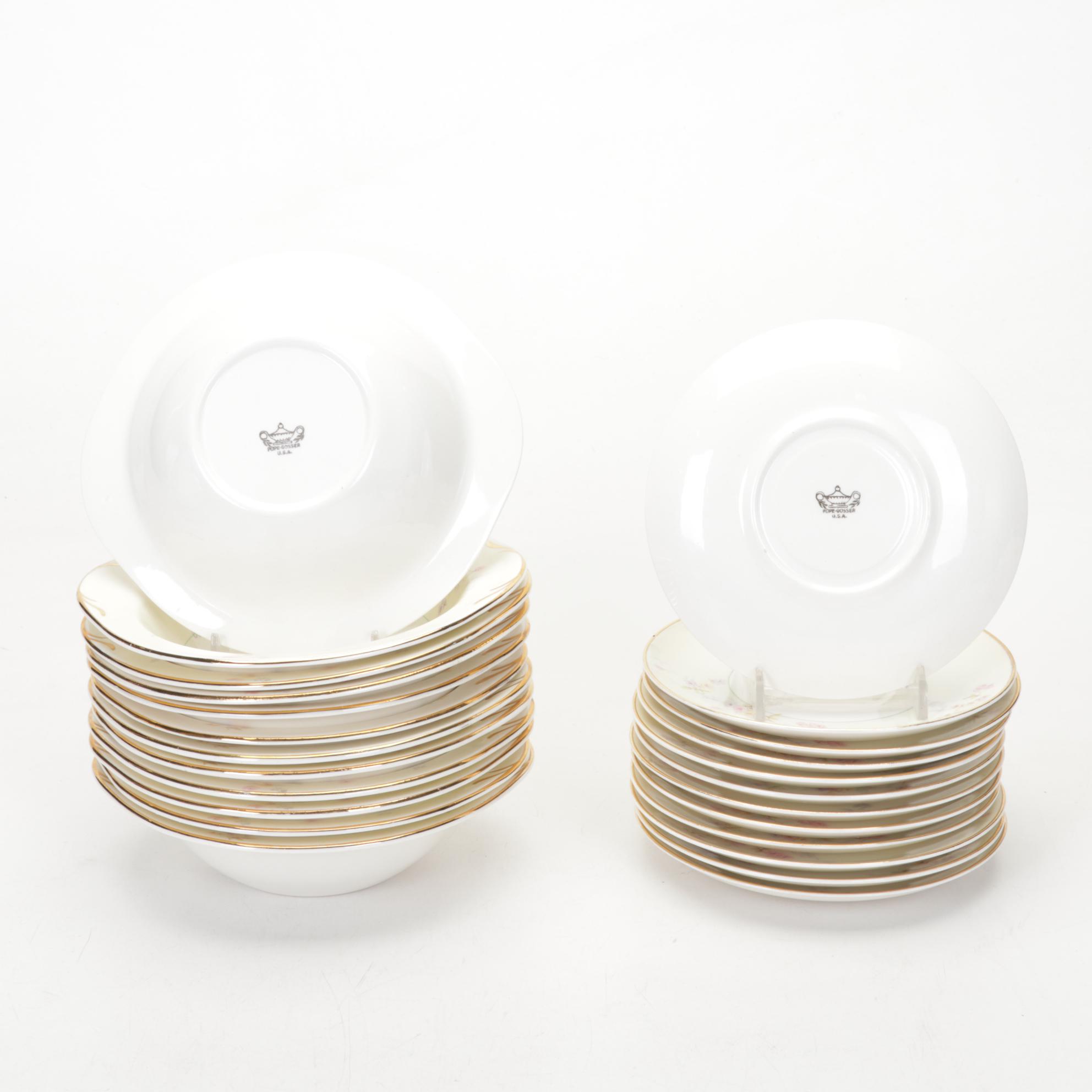 Pope Gosser "Clementine" Ceramic Dinnerware, Mid-20th Century