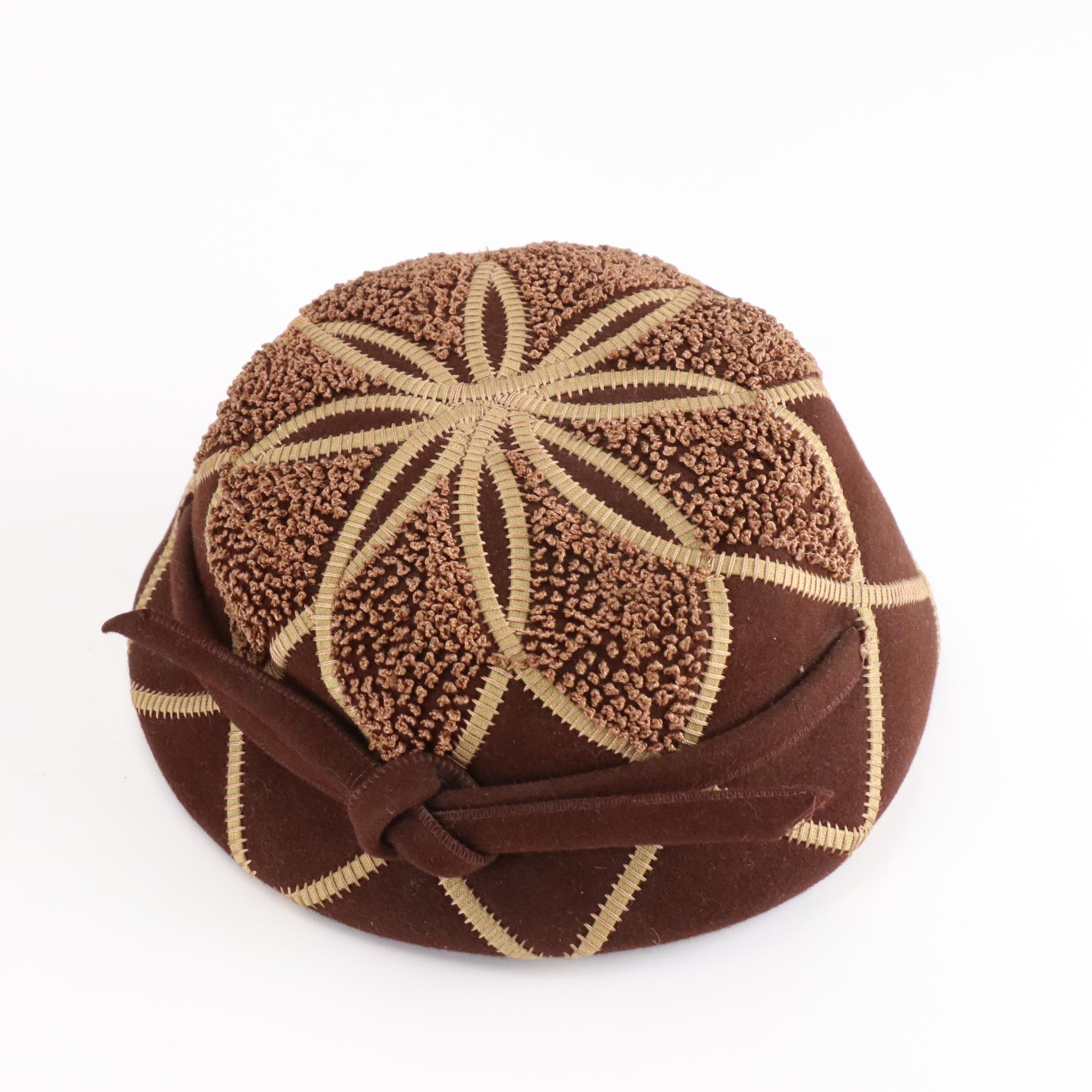 Oppenheim Collins, Chapeaux and Other Lace Trim, Embroidered and Felt Hats