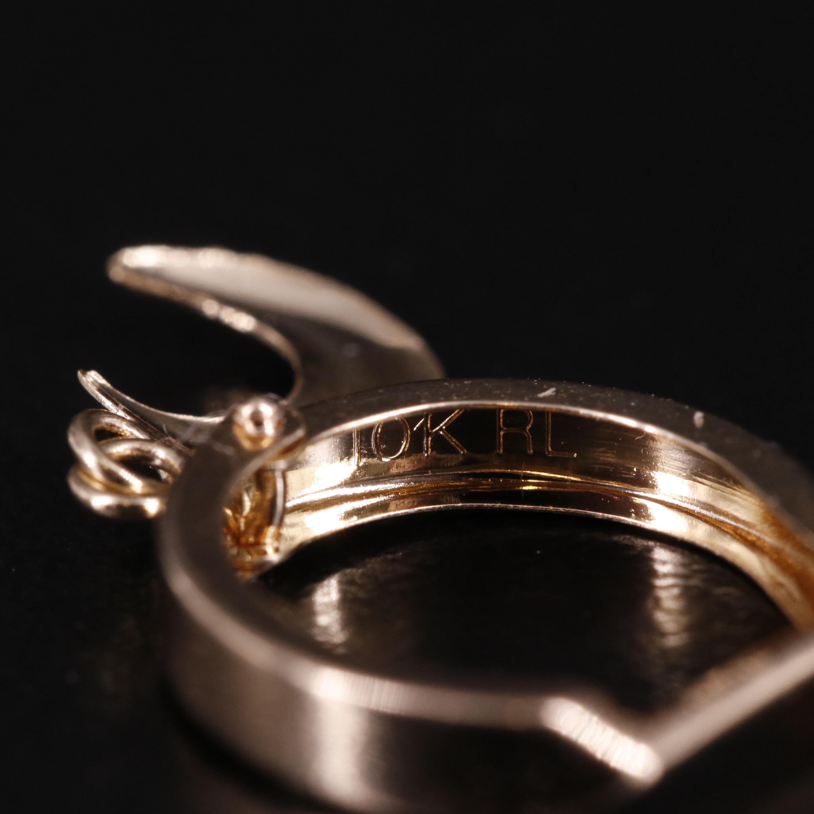 10K Star and Crescent Moon Huggie Earrings