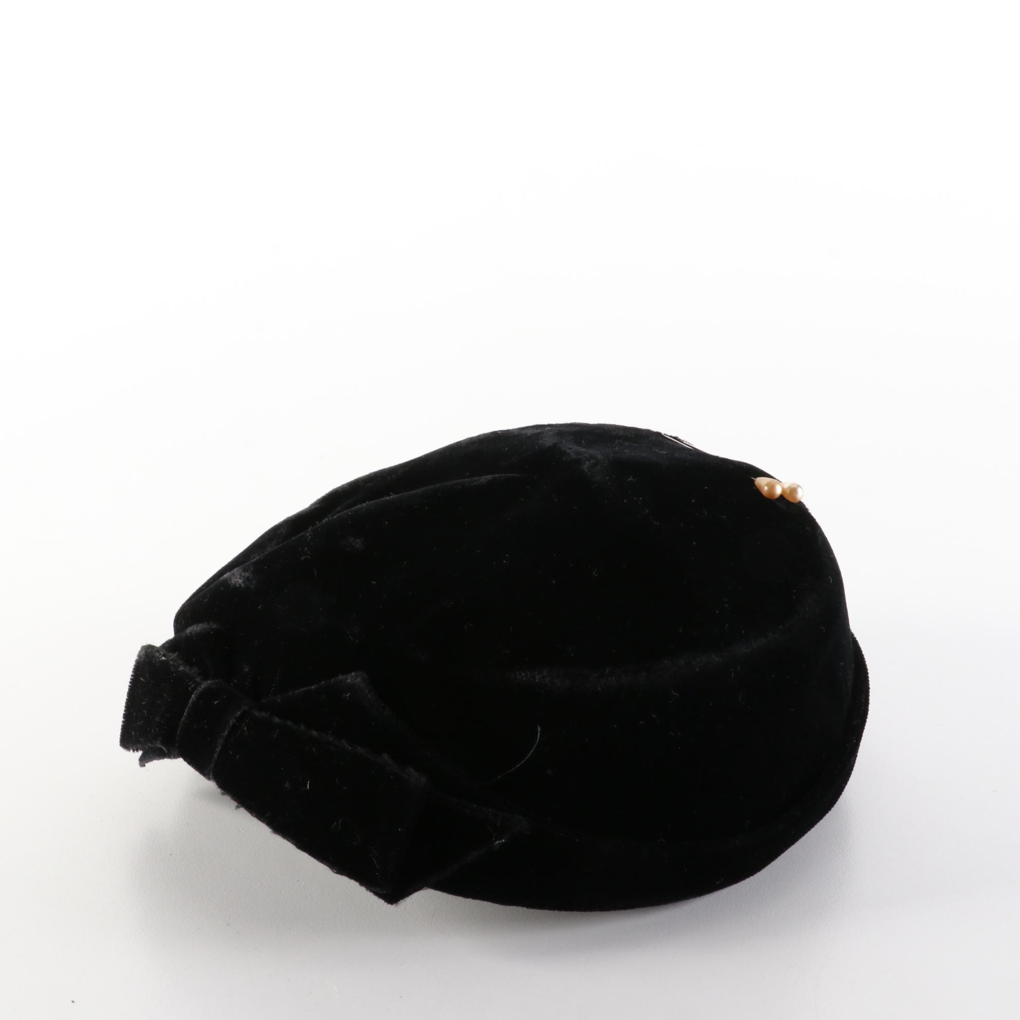 Feathered Fur Felt Calot with Felt Cloche with Fur Felt and Velvet Cocktail Hats