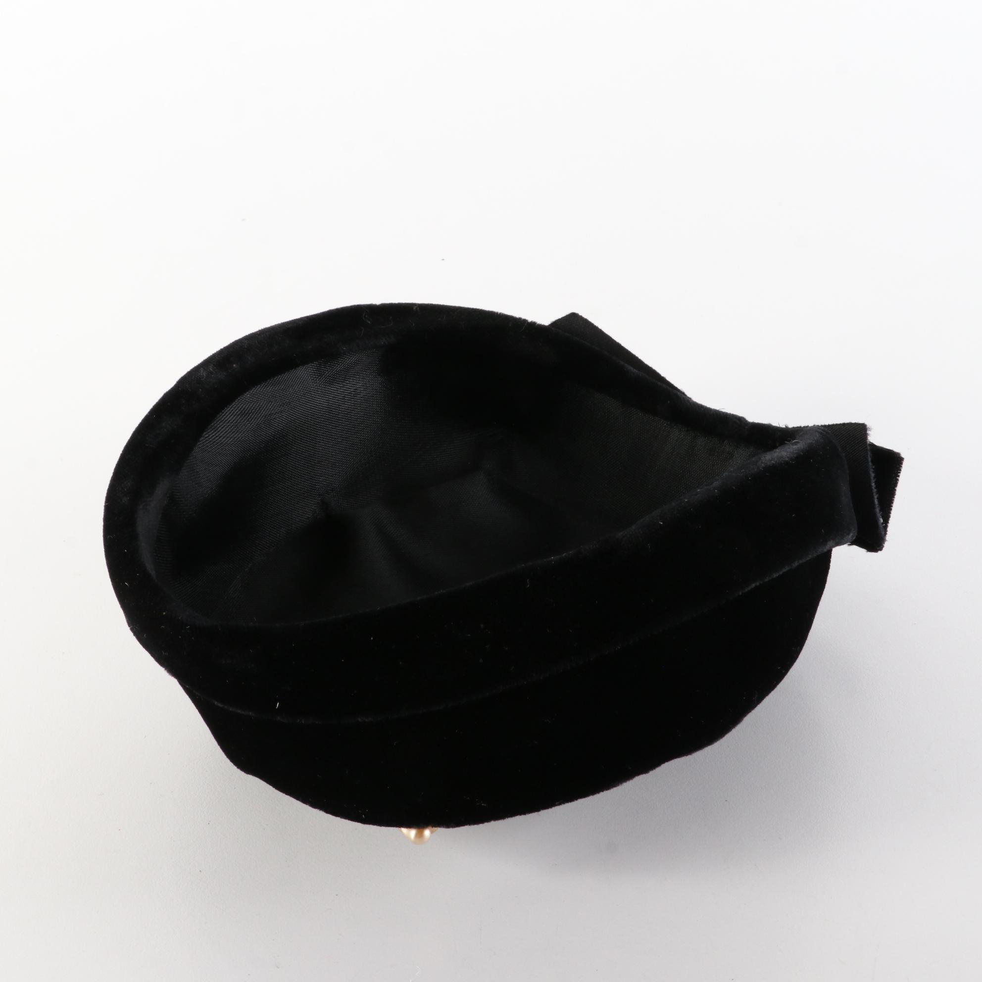 Feathered Fur Felt Calot with Felt Cloche with Fur Felt and Velvet Cocktail Hats