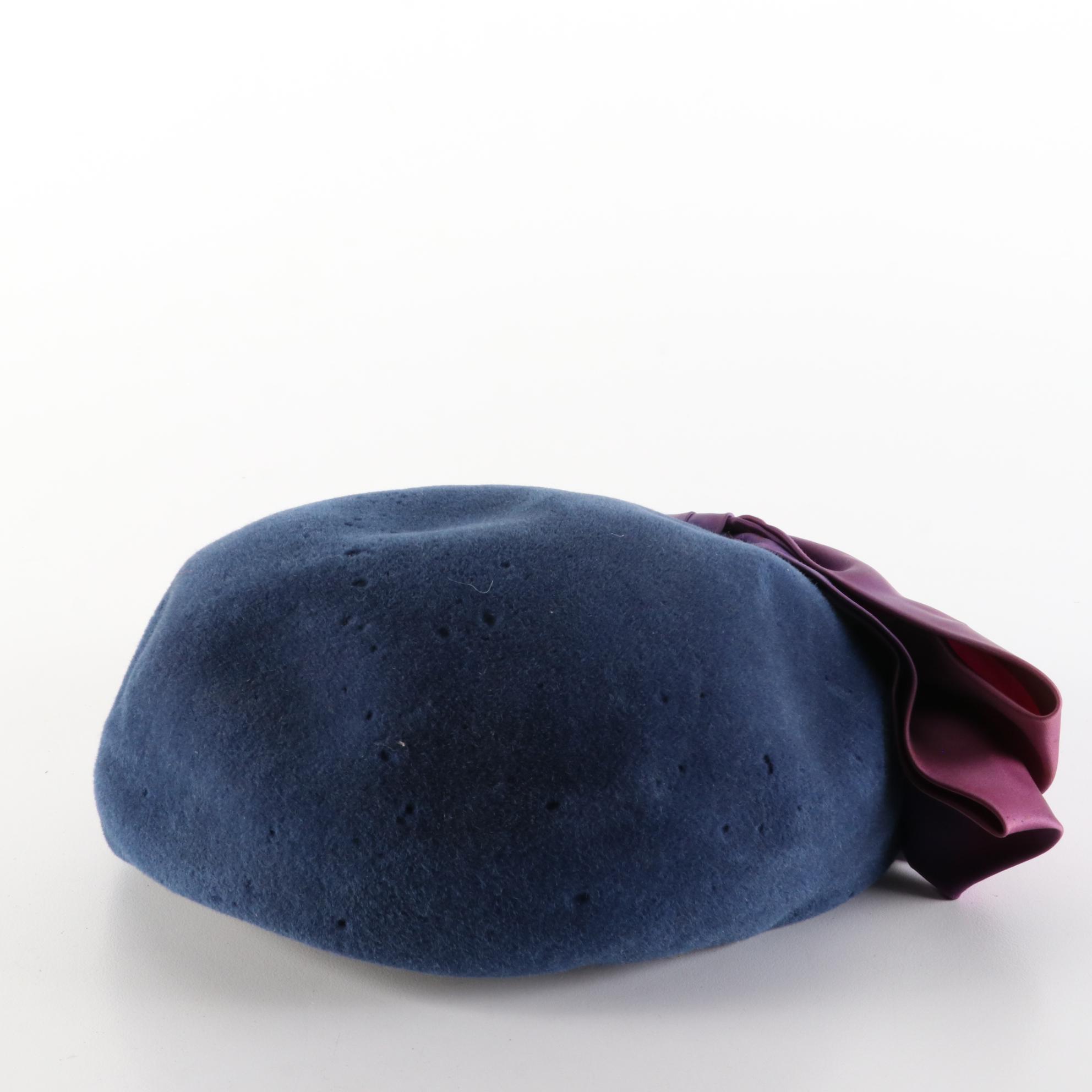 Feathered Fur Felt Calot with Felt Cloche with Fur Felt and Velvet Cocktail Hats