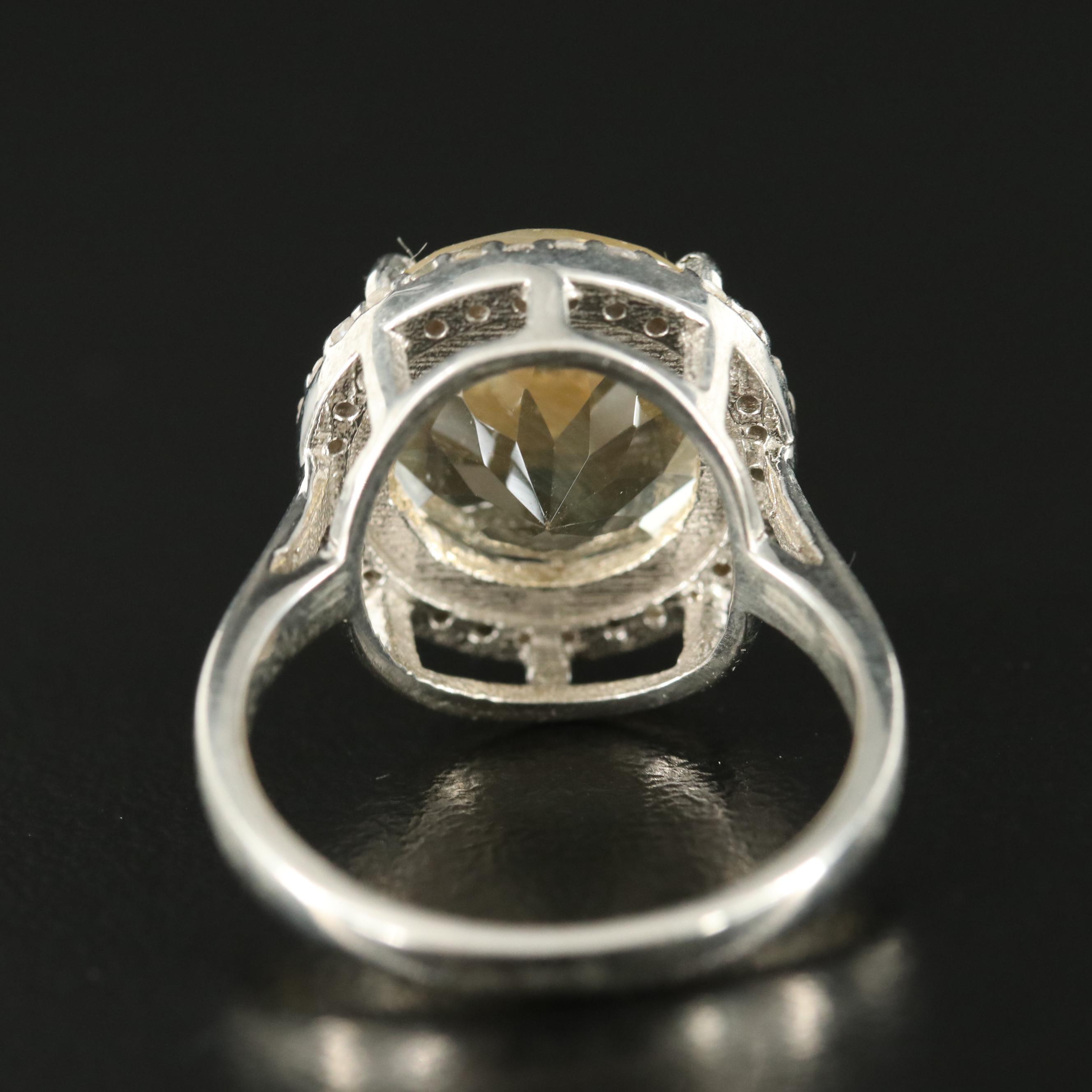 Sterling Citrine and White Topaz Ring