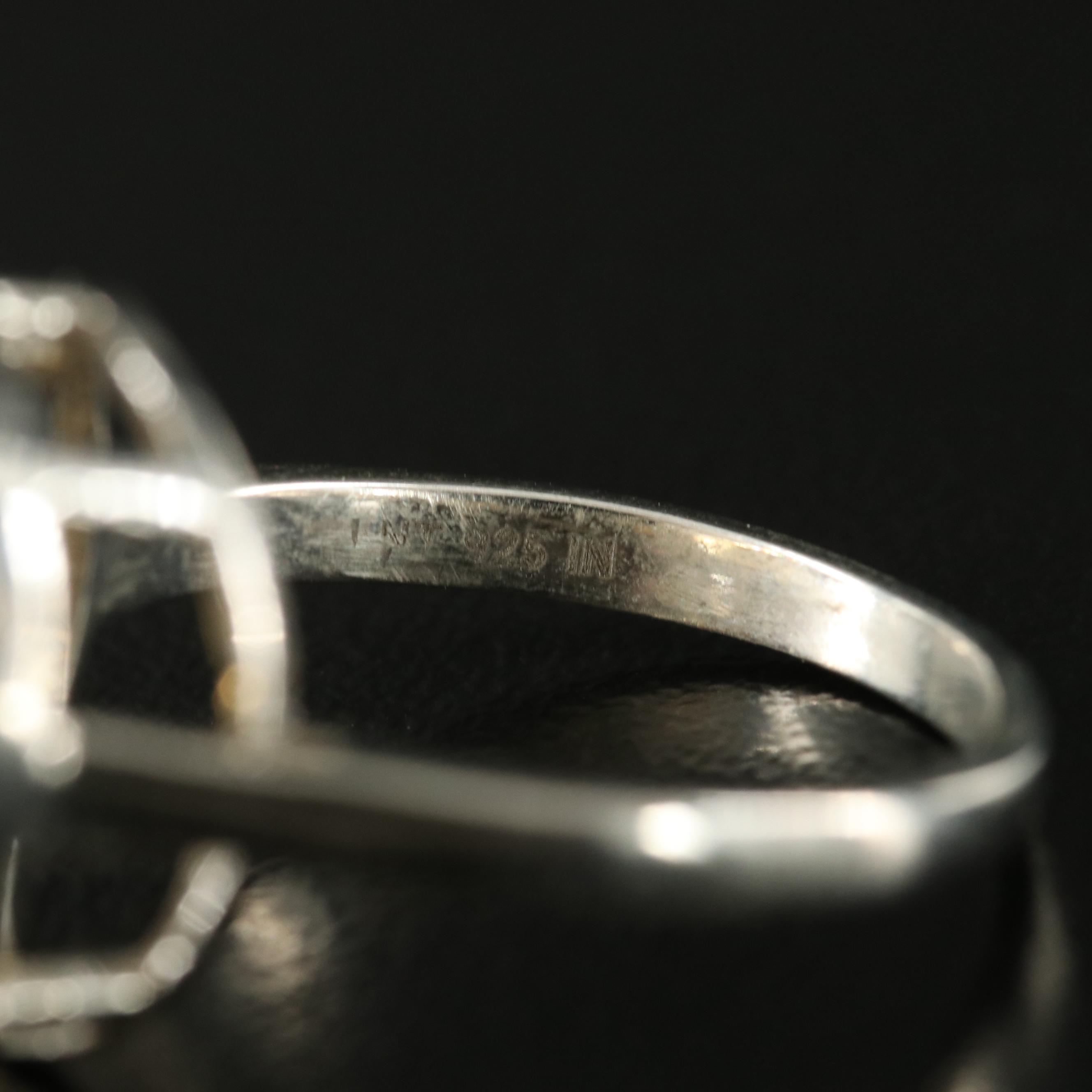 Sterling Citrine and White Topaz Ring