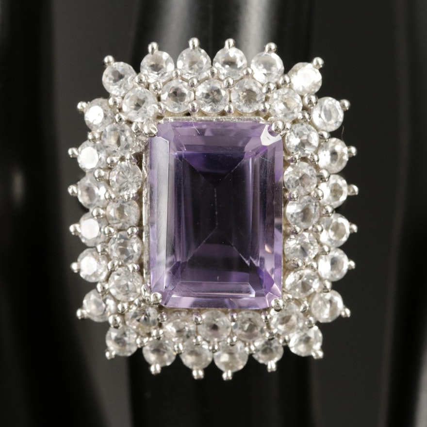 Sterling Amethyst and Topaz Ring