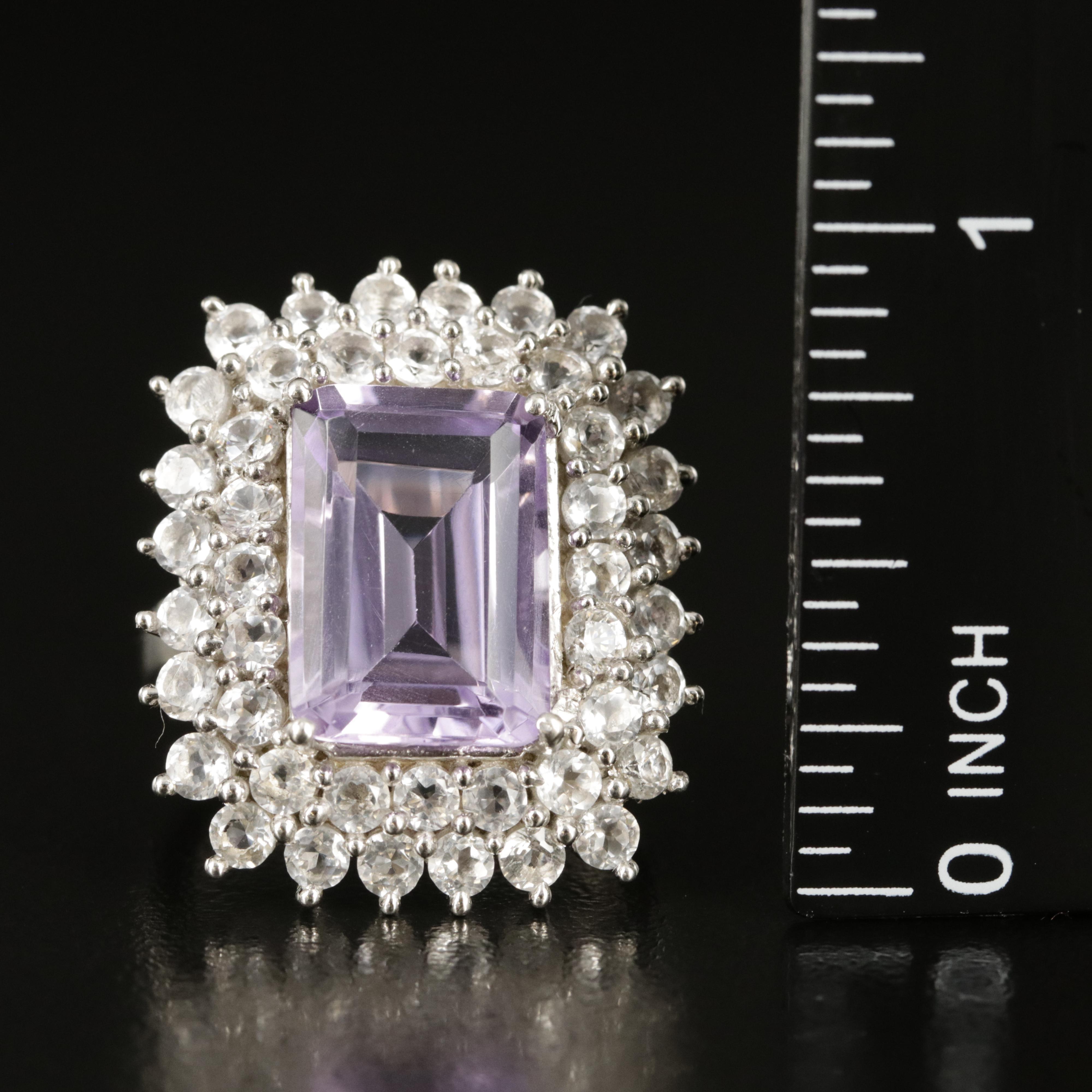 Sterling Amethyst and Topaz Ring