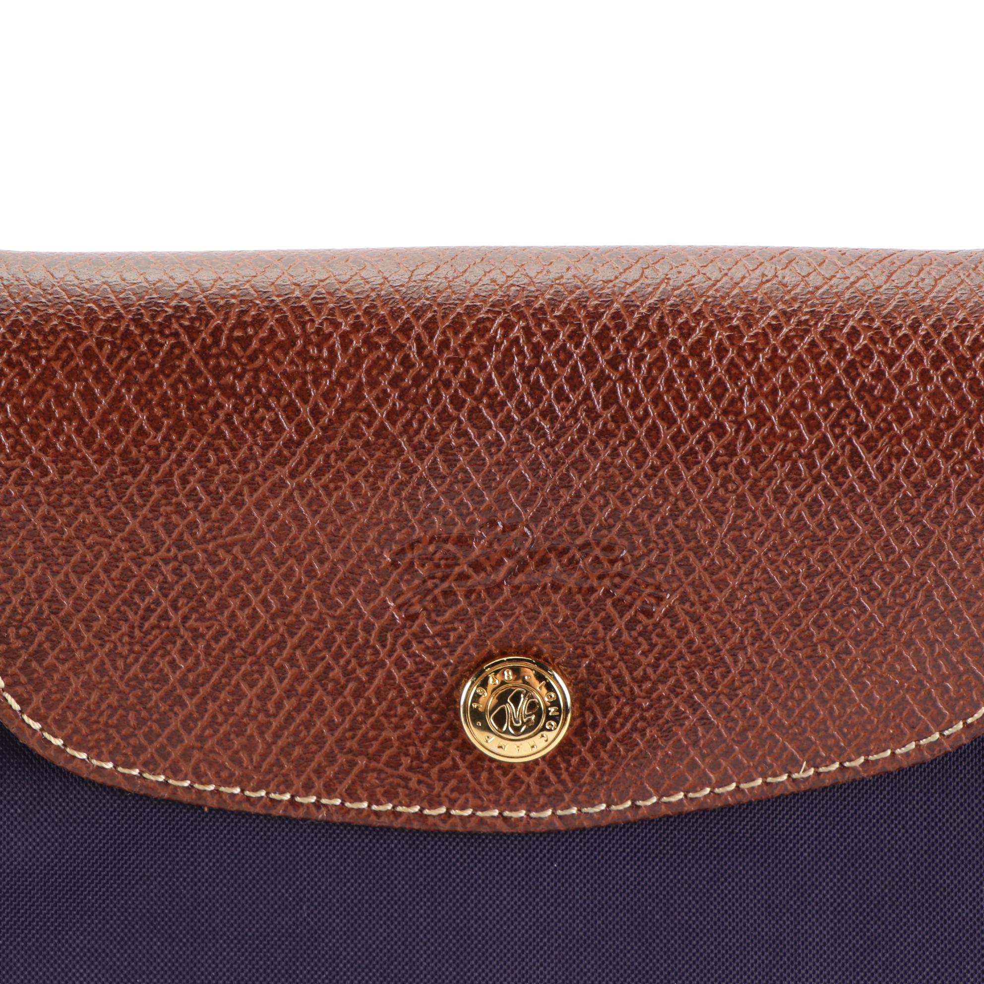 Longchamp Le Pliagé Shopping Tote Bag in Collapsible Nylon with Leather Trim