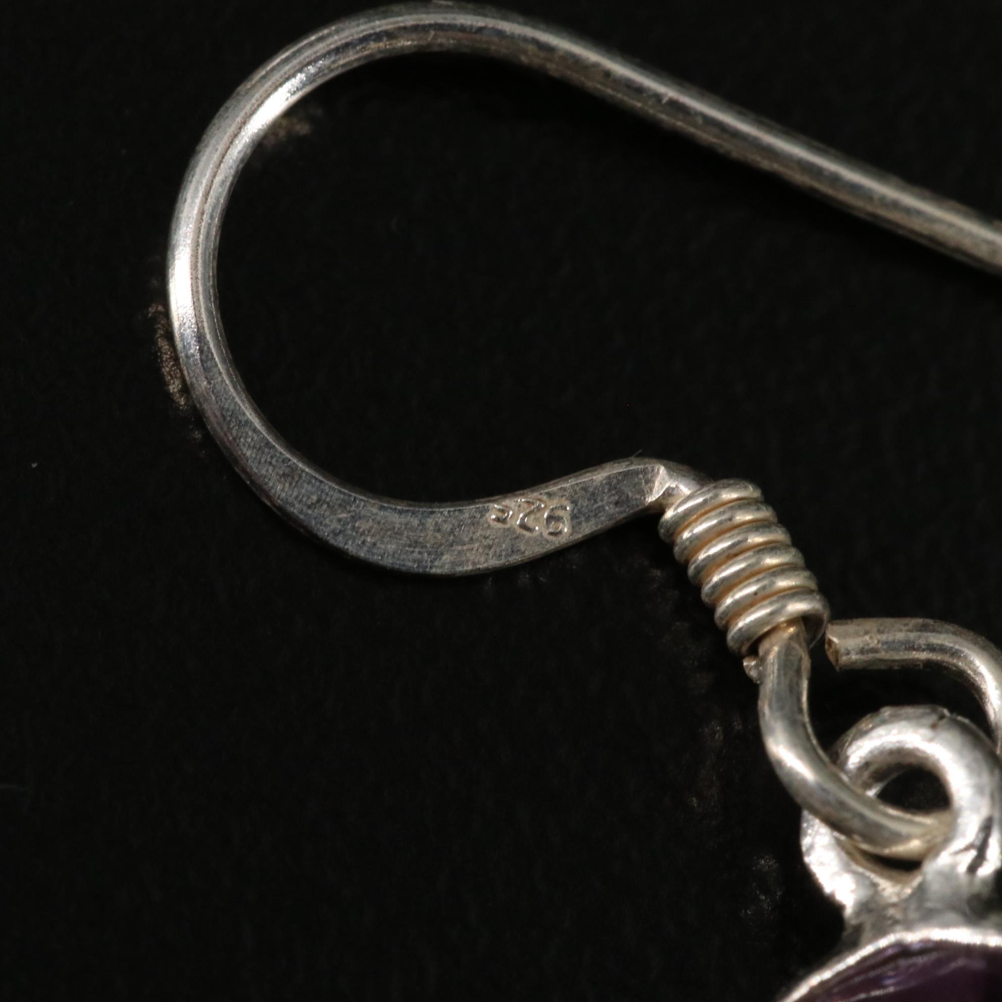 Sterling Amethyst Dangle Earrings