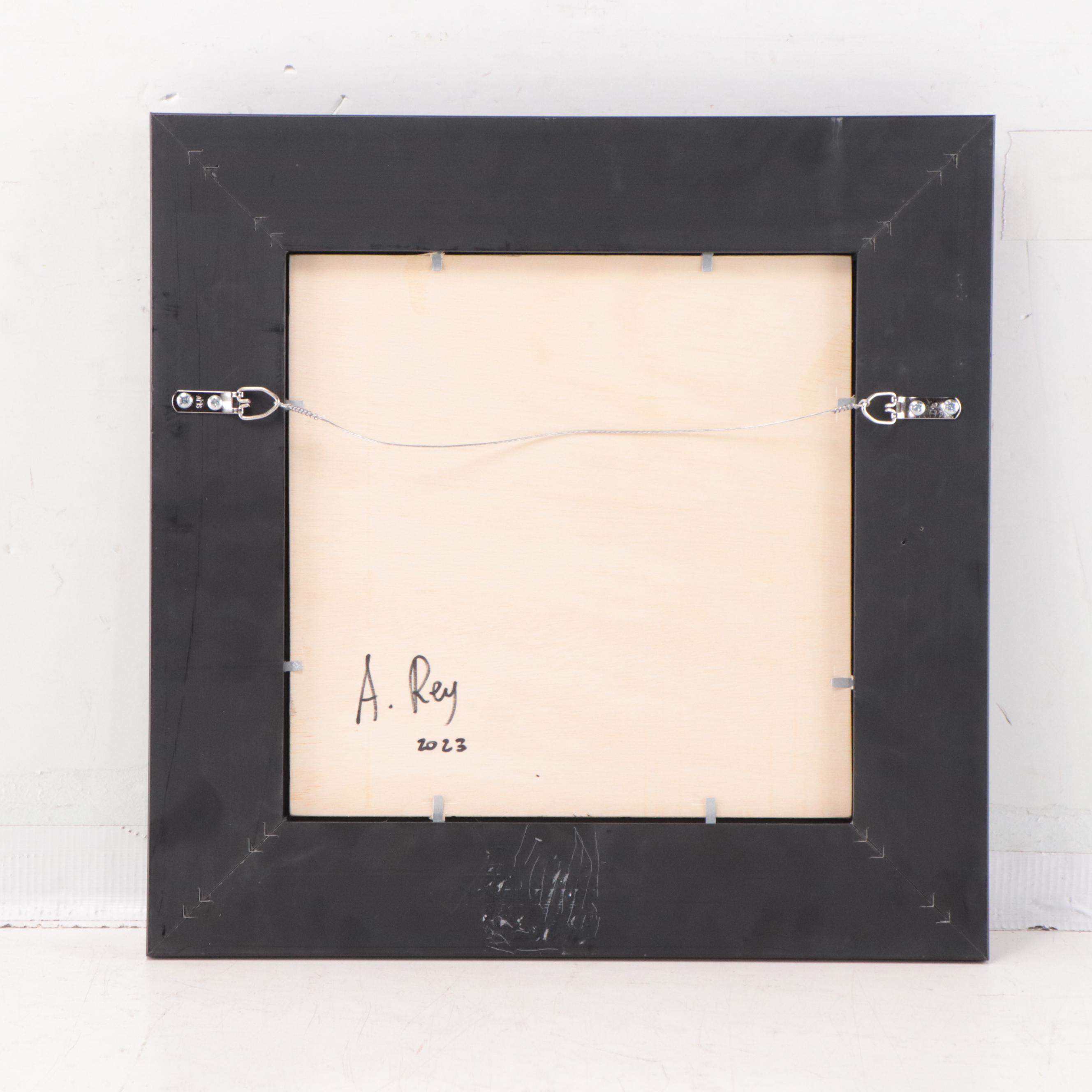 Agnes Rey Oil Painting of a Landscape with a Cow, 2023