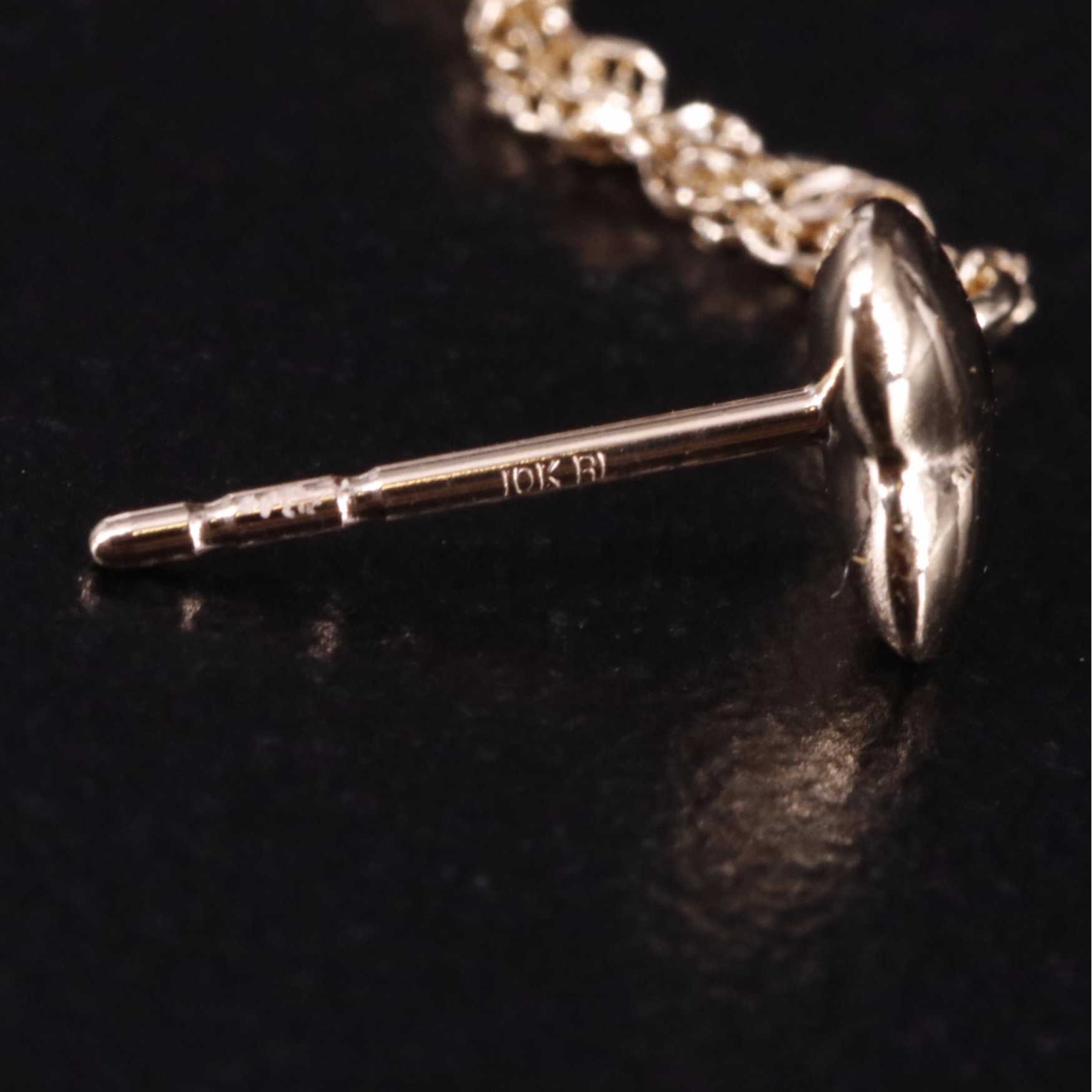 10K Singapore Chain and Heart Drop Earrings