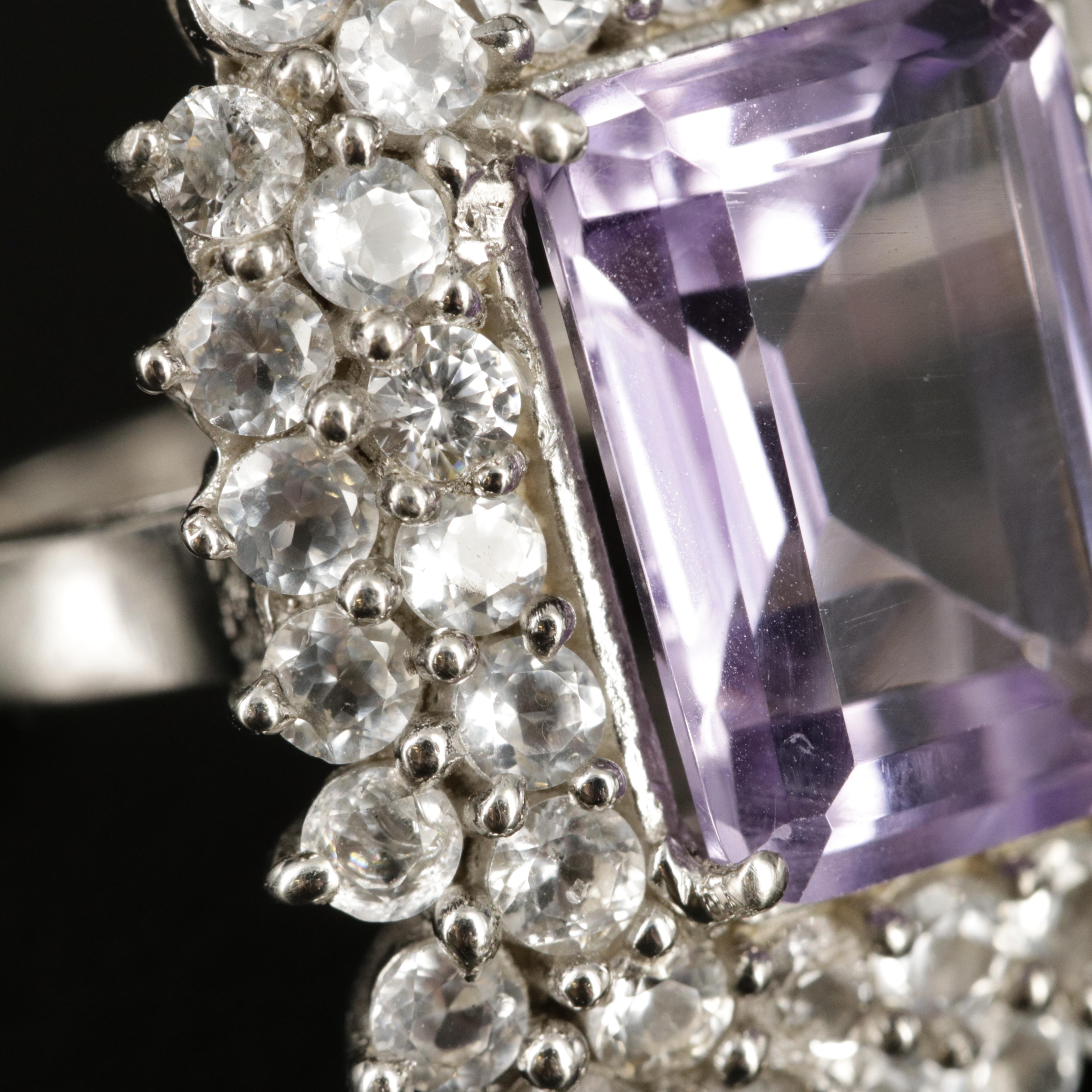 Sterling Amethyst and Topaz Ring