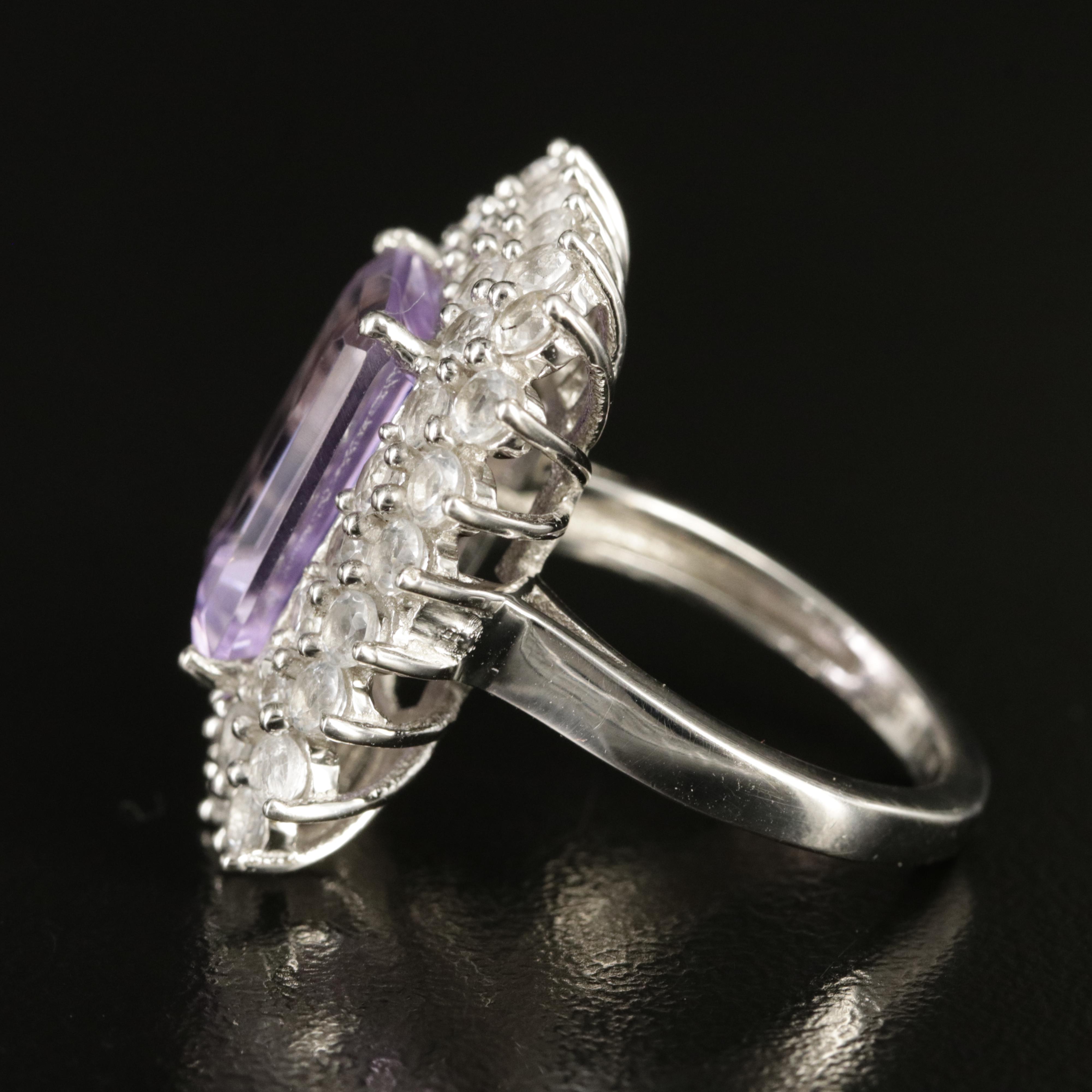 Sterling Amethyst and Topaz Ring