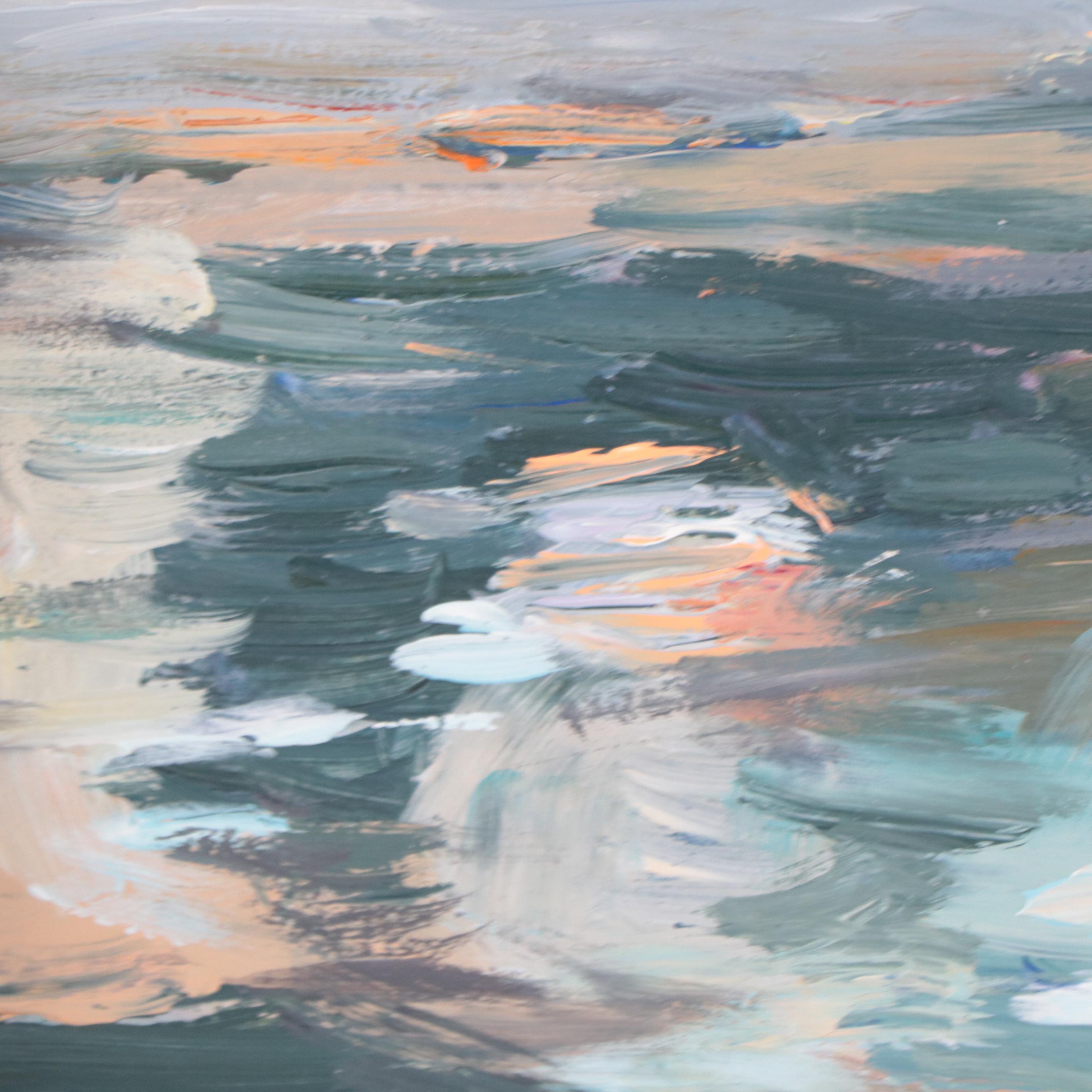 Agnes Rey Oil Painting of Ship On Ocean, 2023