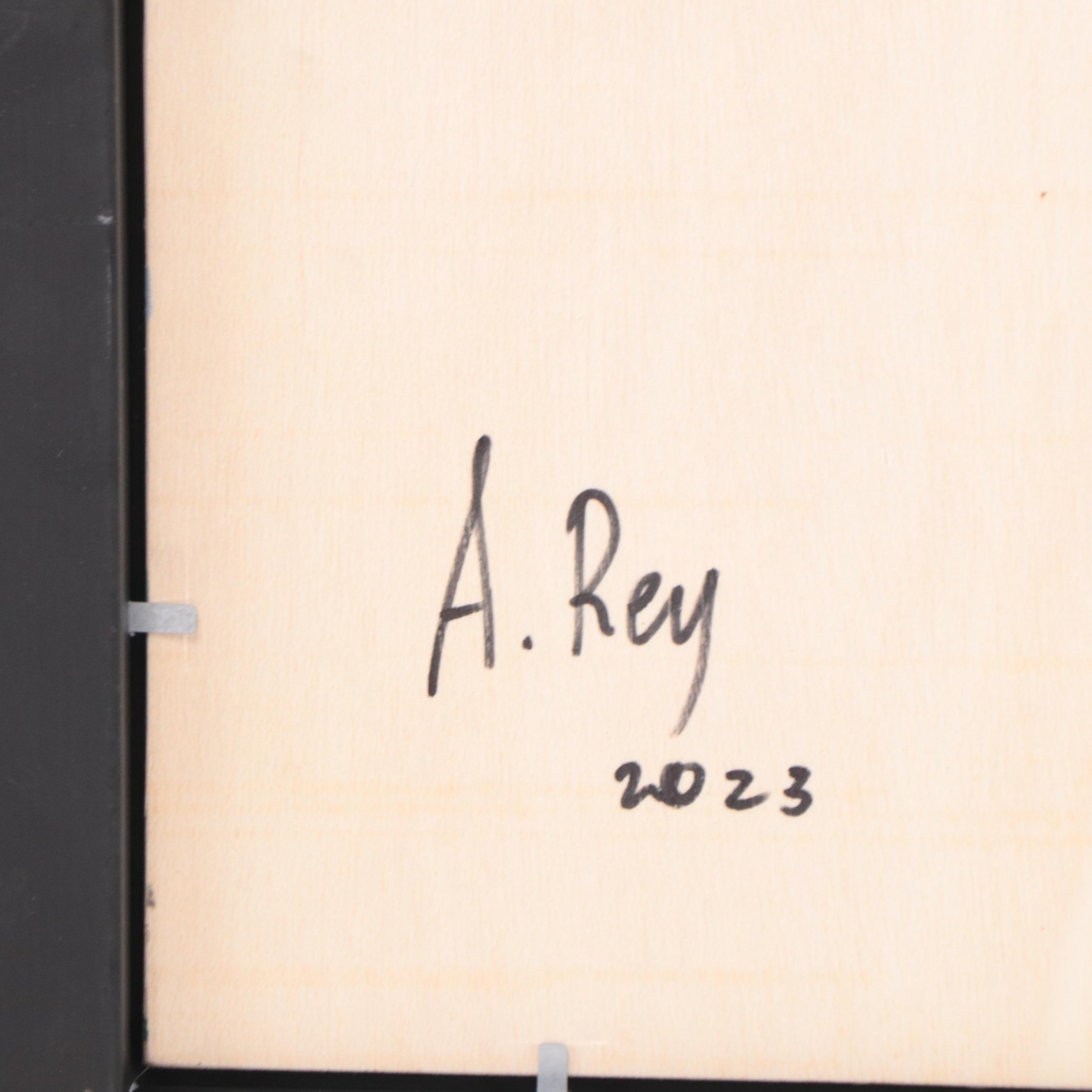 Agnes Rey Oil Painting of Ship On Ocean, 2023