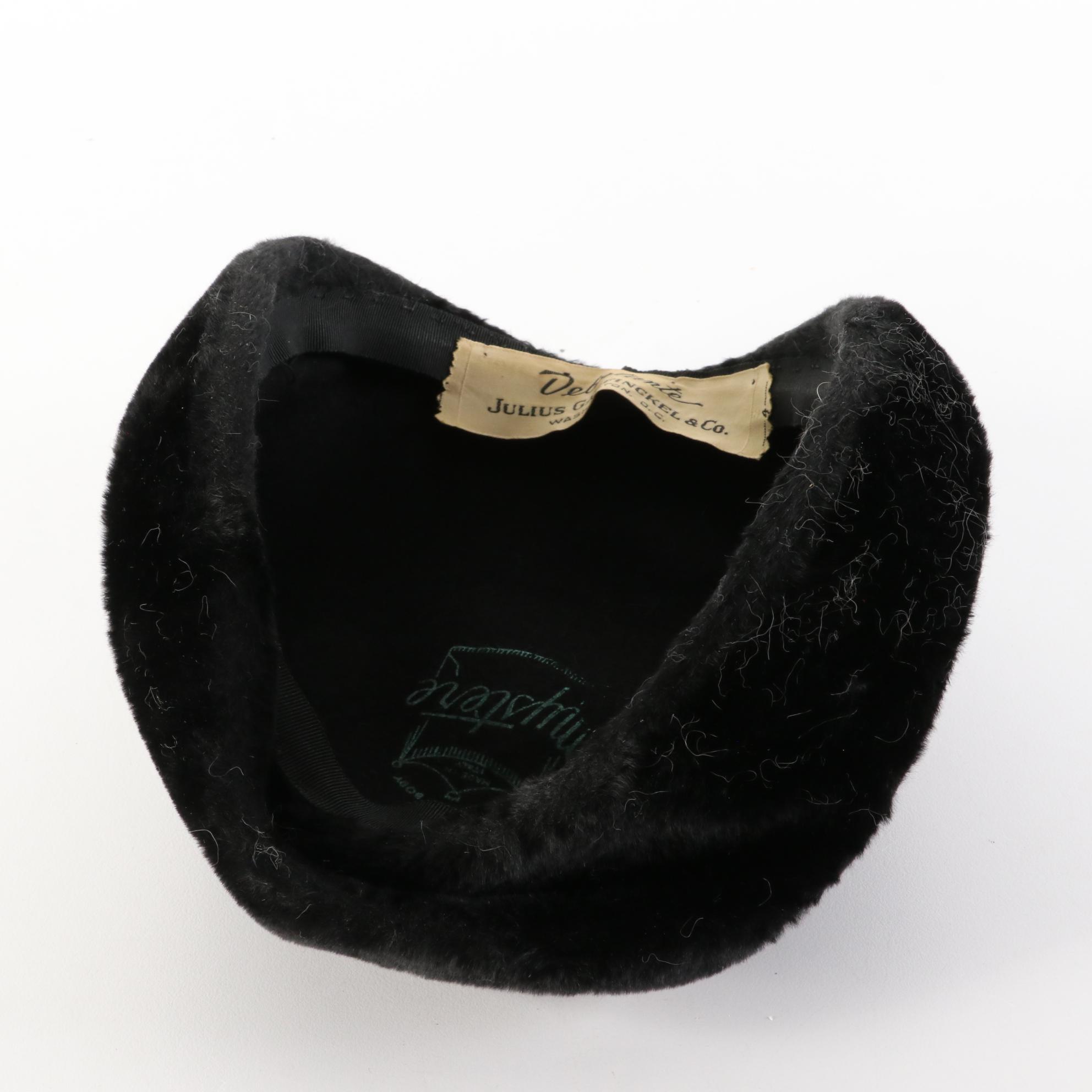 Vintage Mesh Whimsy Hat, Chicken Feather and Rabbit Fur Headbands, and Fur Calot