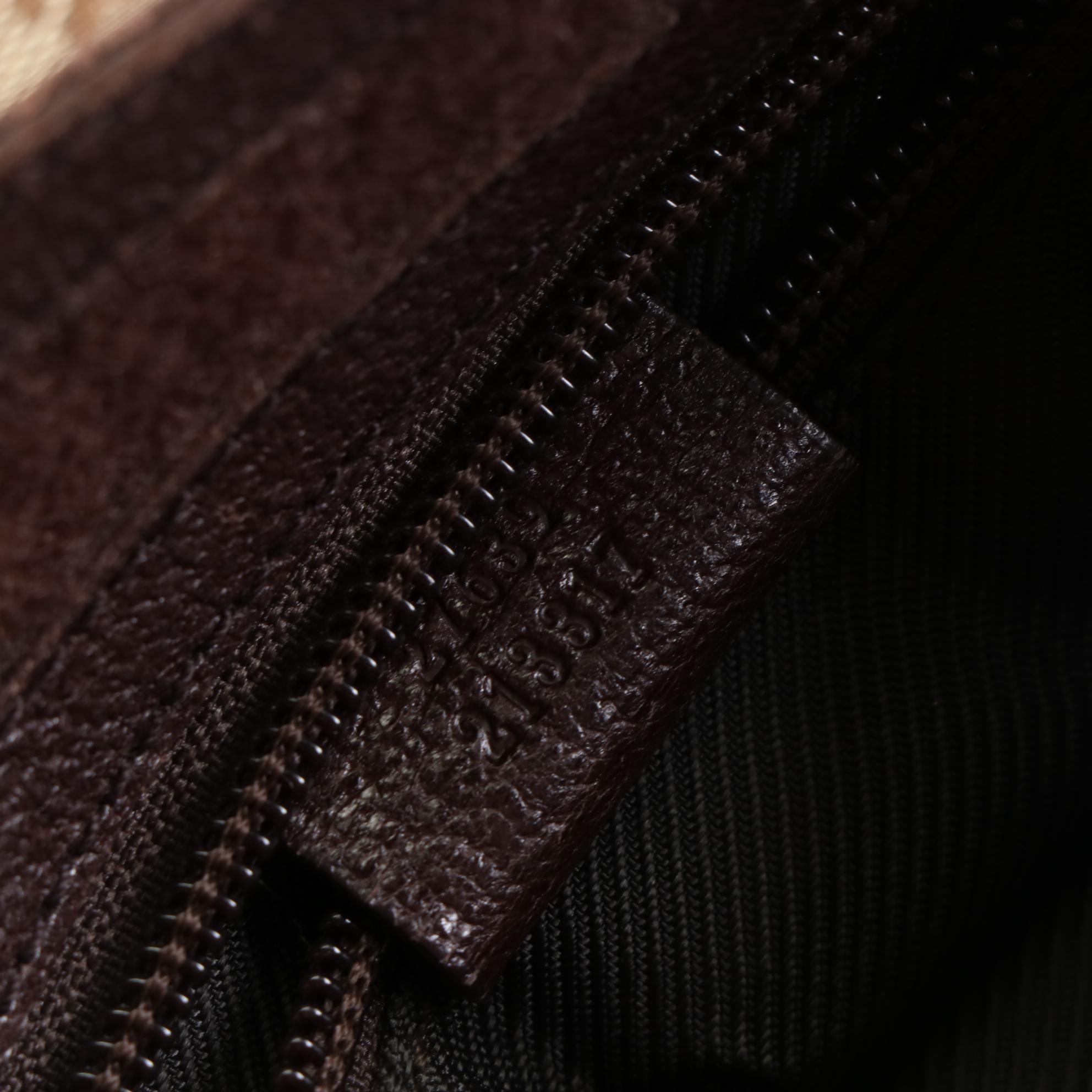 Gucci Flat Crossbody Bag in GG Canvas and Cinghiale Leather