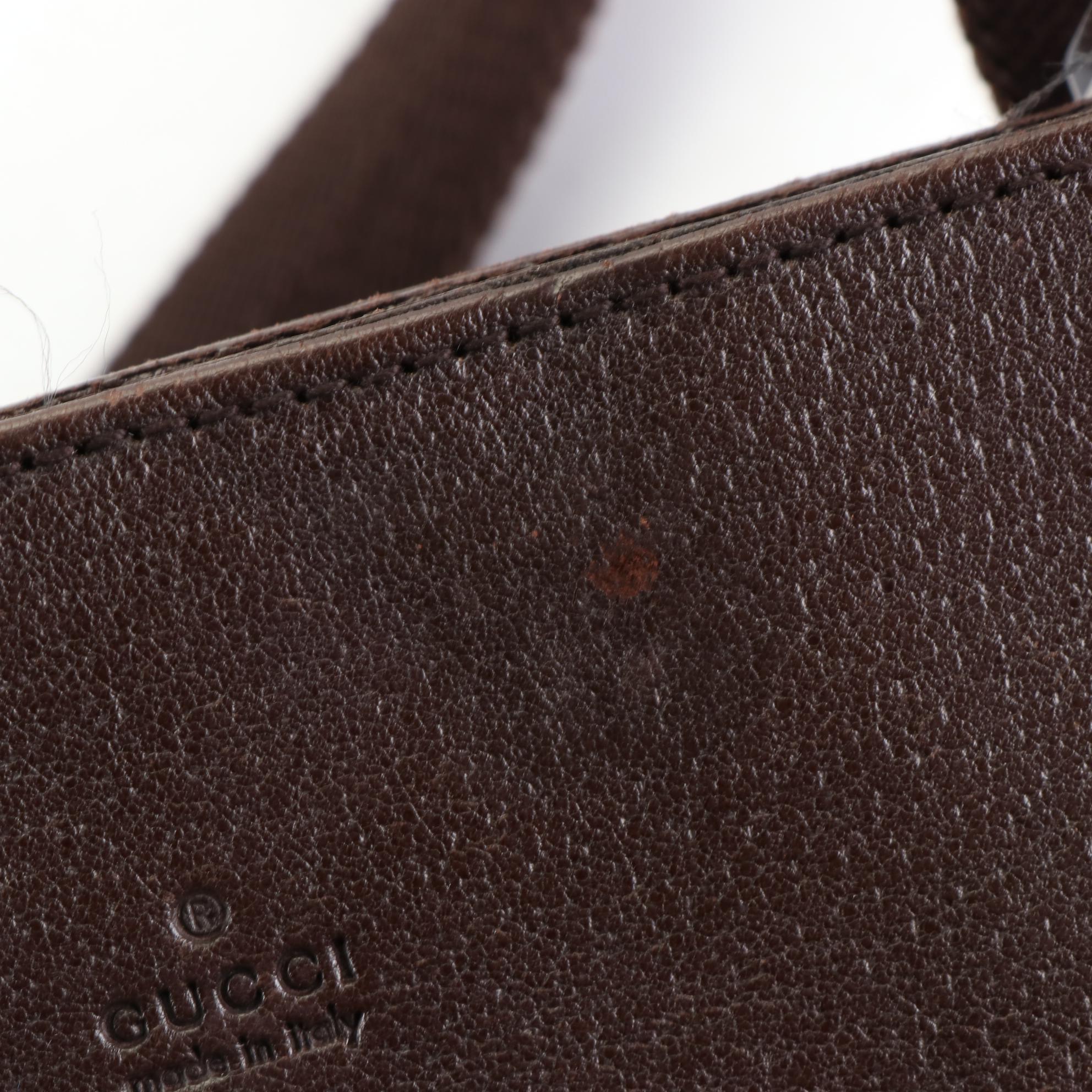 Gucci Flat Crossbody Bag in GG Canvas and Cinghiale Leather