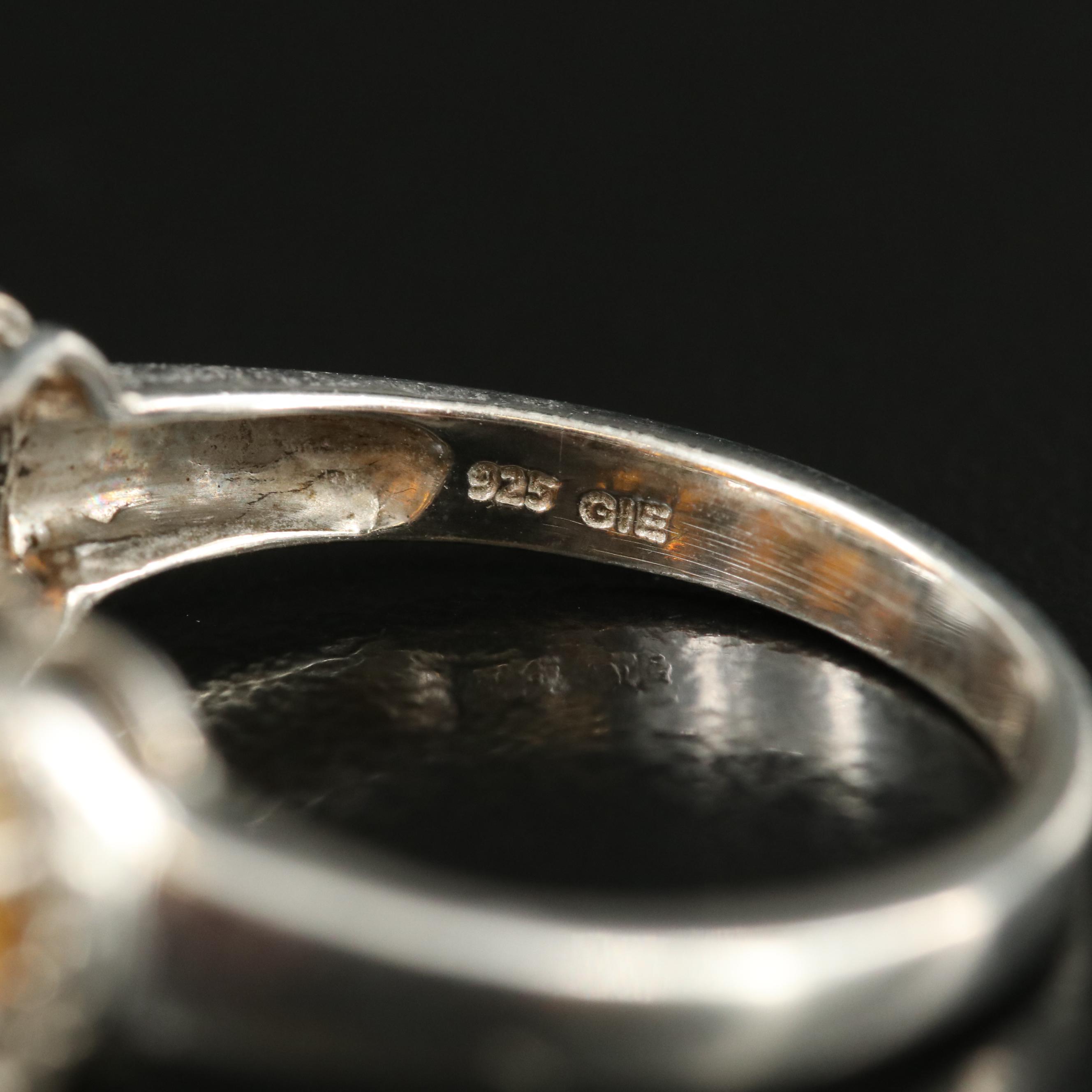 Sterling Opal, Fire Opal and White Topaz Rings