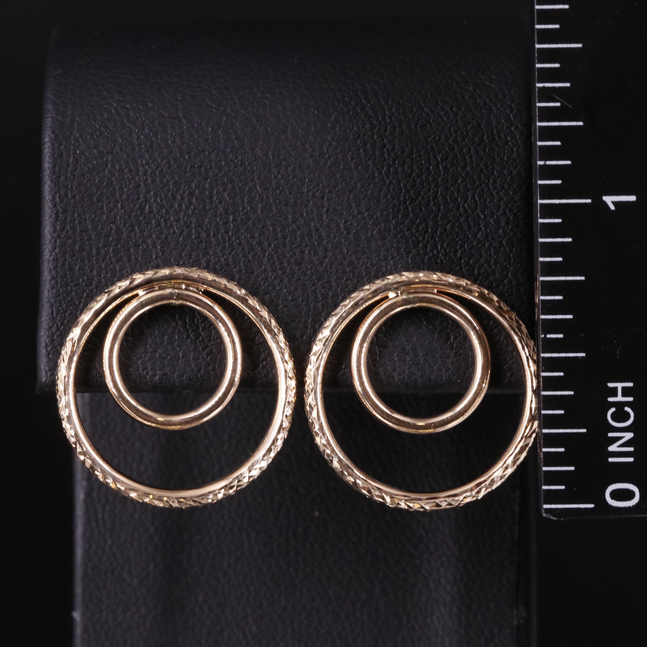10K Circular Drop Earrings