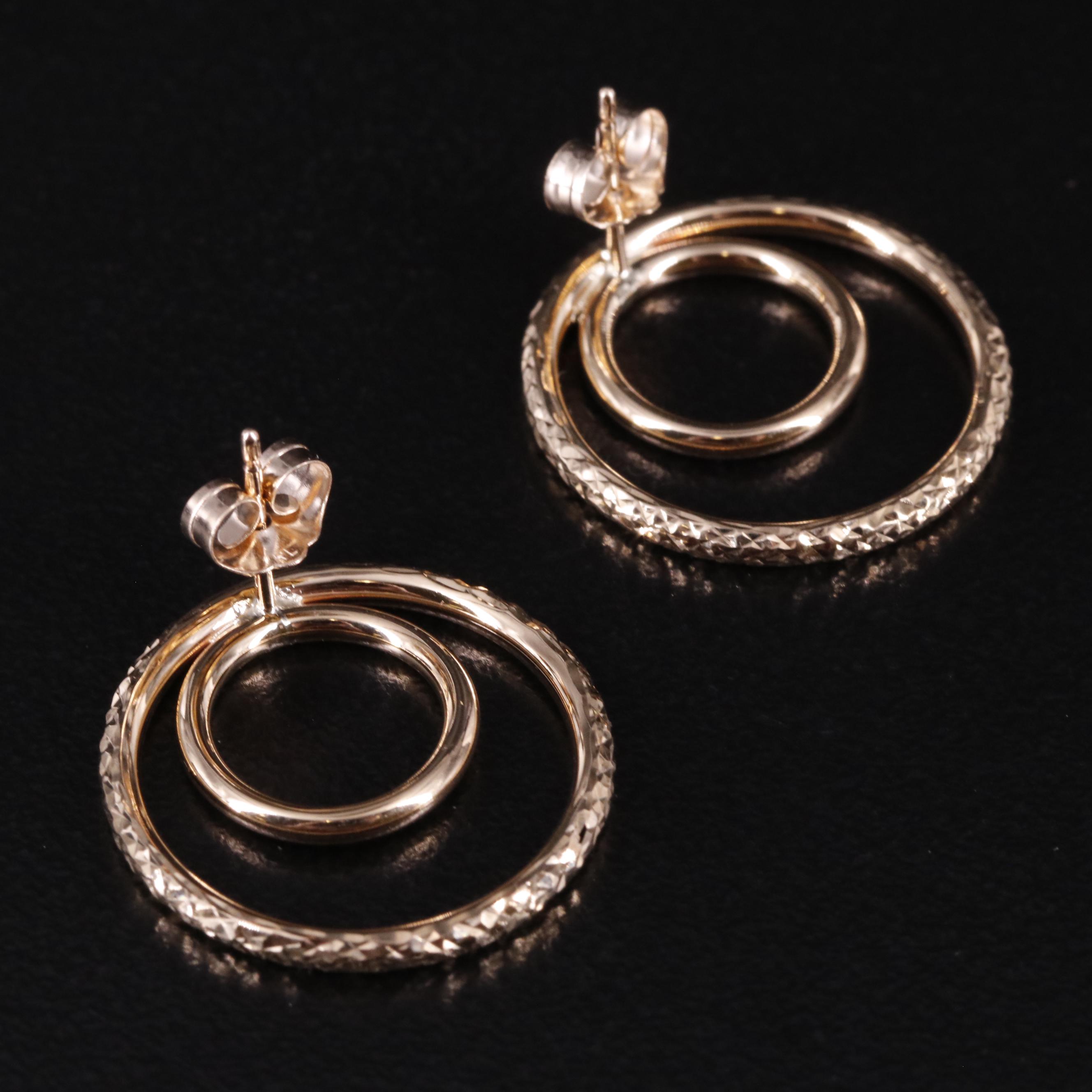10K Circular Drop Earrings