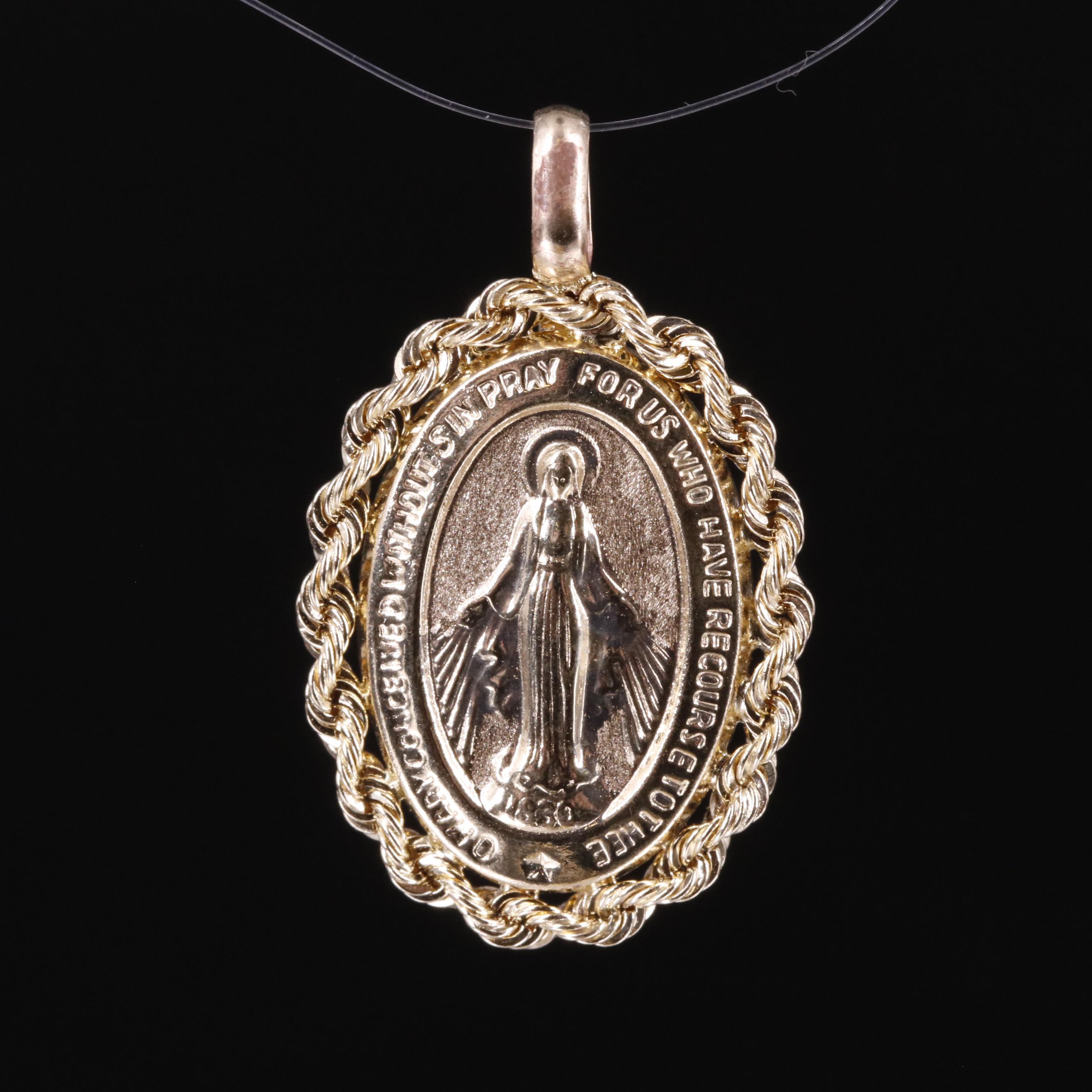 10K Virgin Mary Pendant