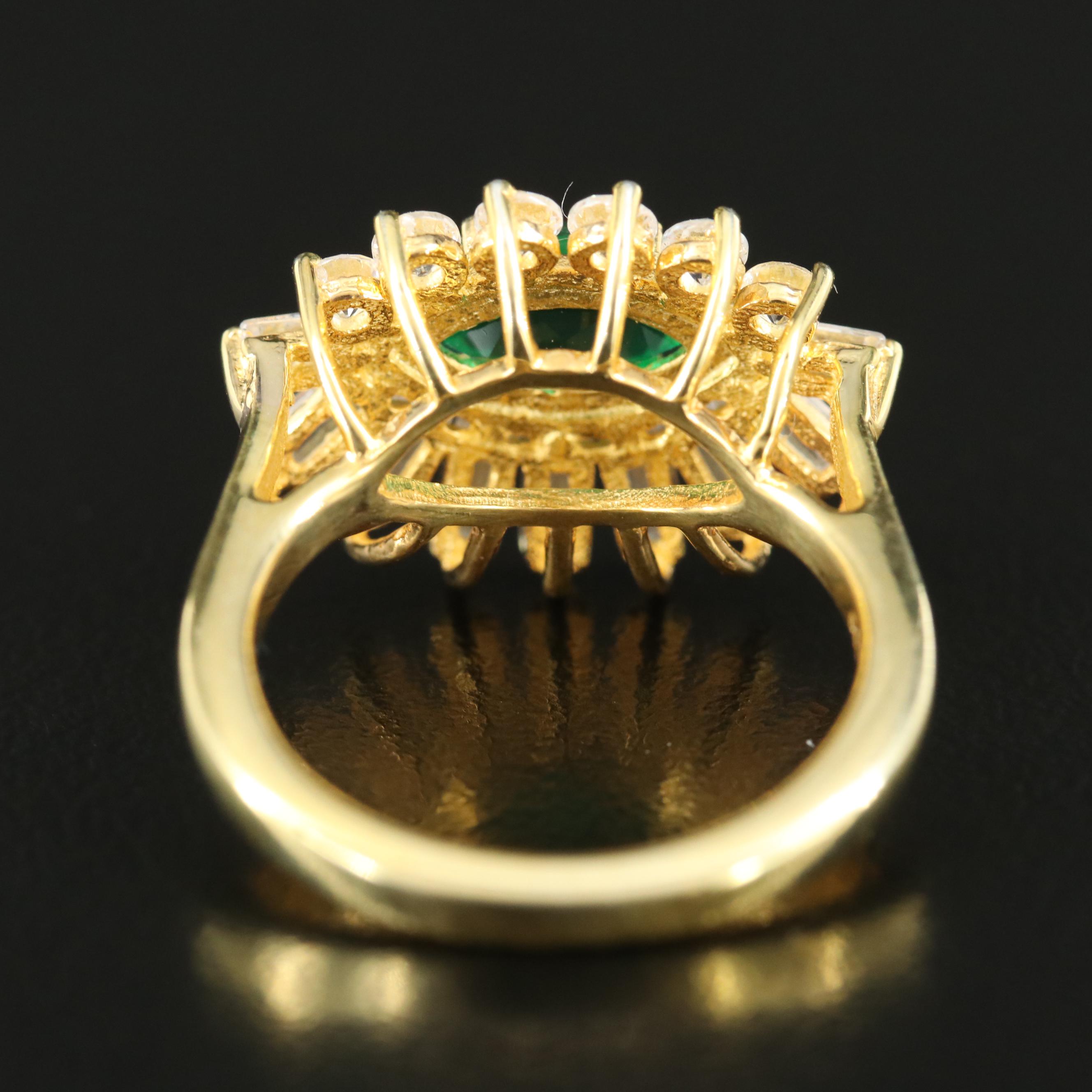 Sterling Cubic Zirconia and Glass Ring