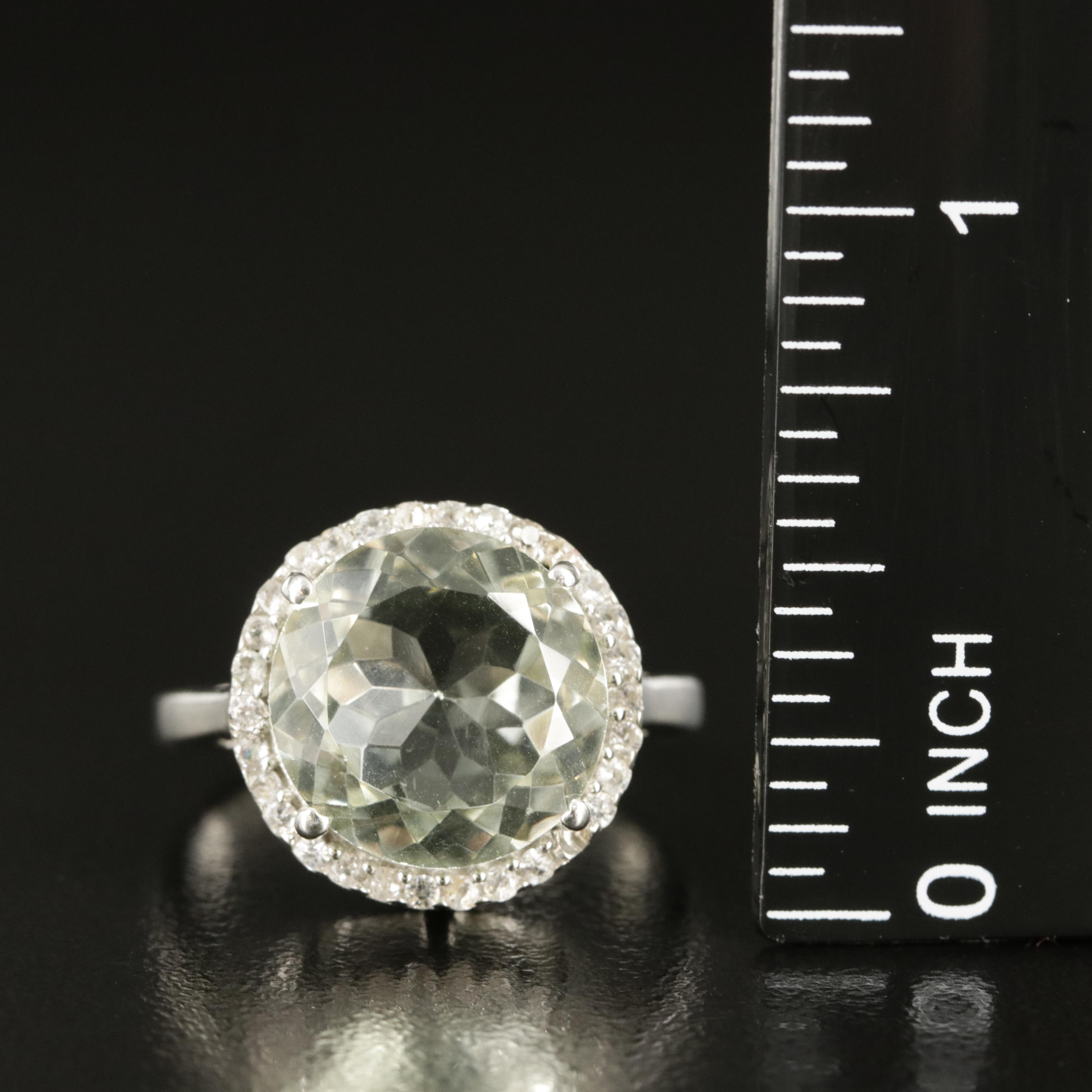 Sterling Prasiolite and Topaz Ring