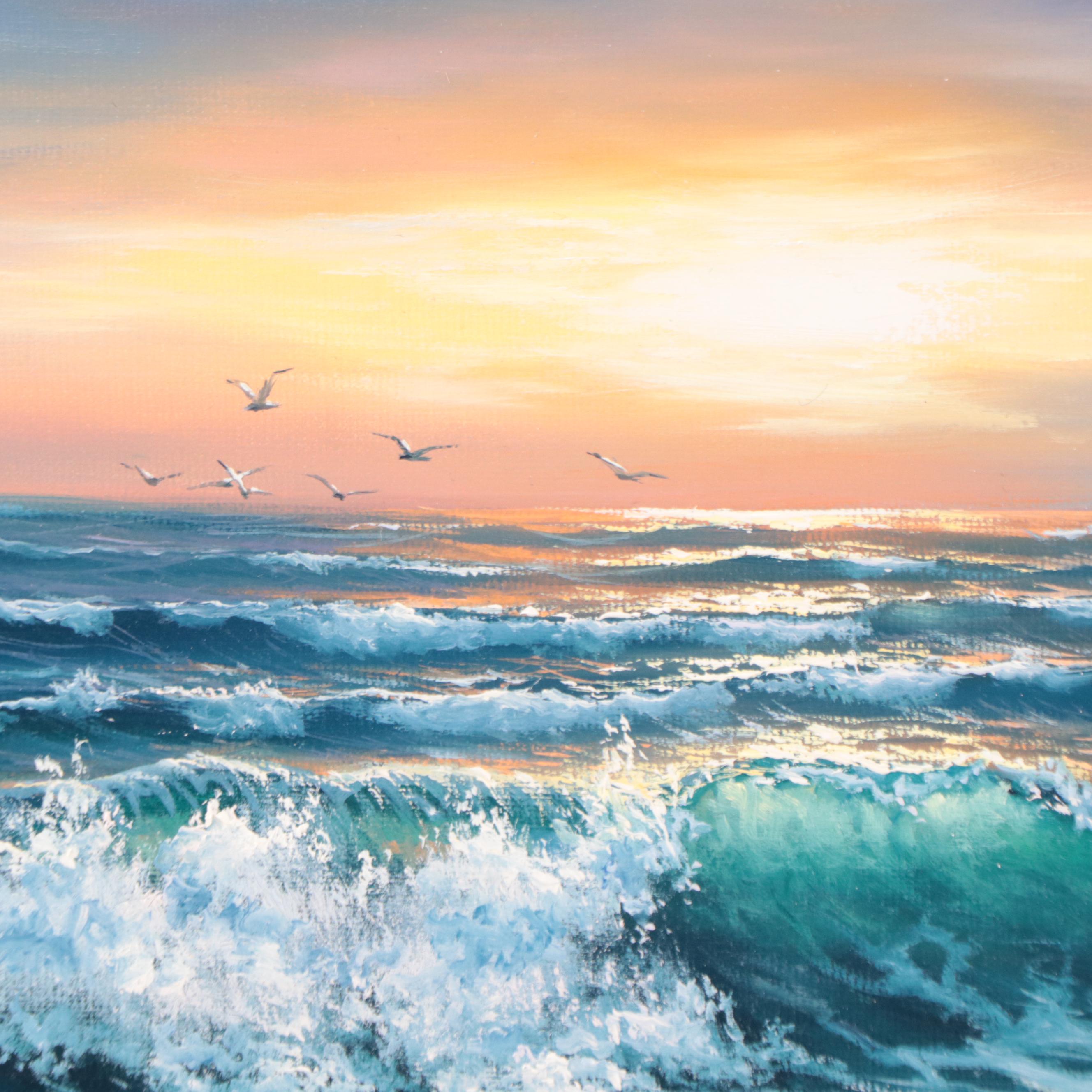 Jevgenijus Litvinas Oil Painting "Sea Coast," 2023