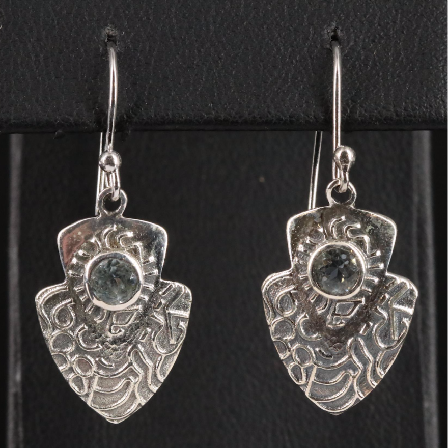 Sterling Blue Topaz Dangle Earrings