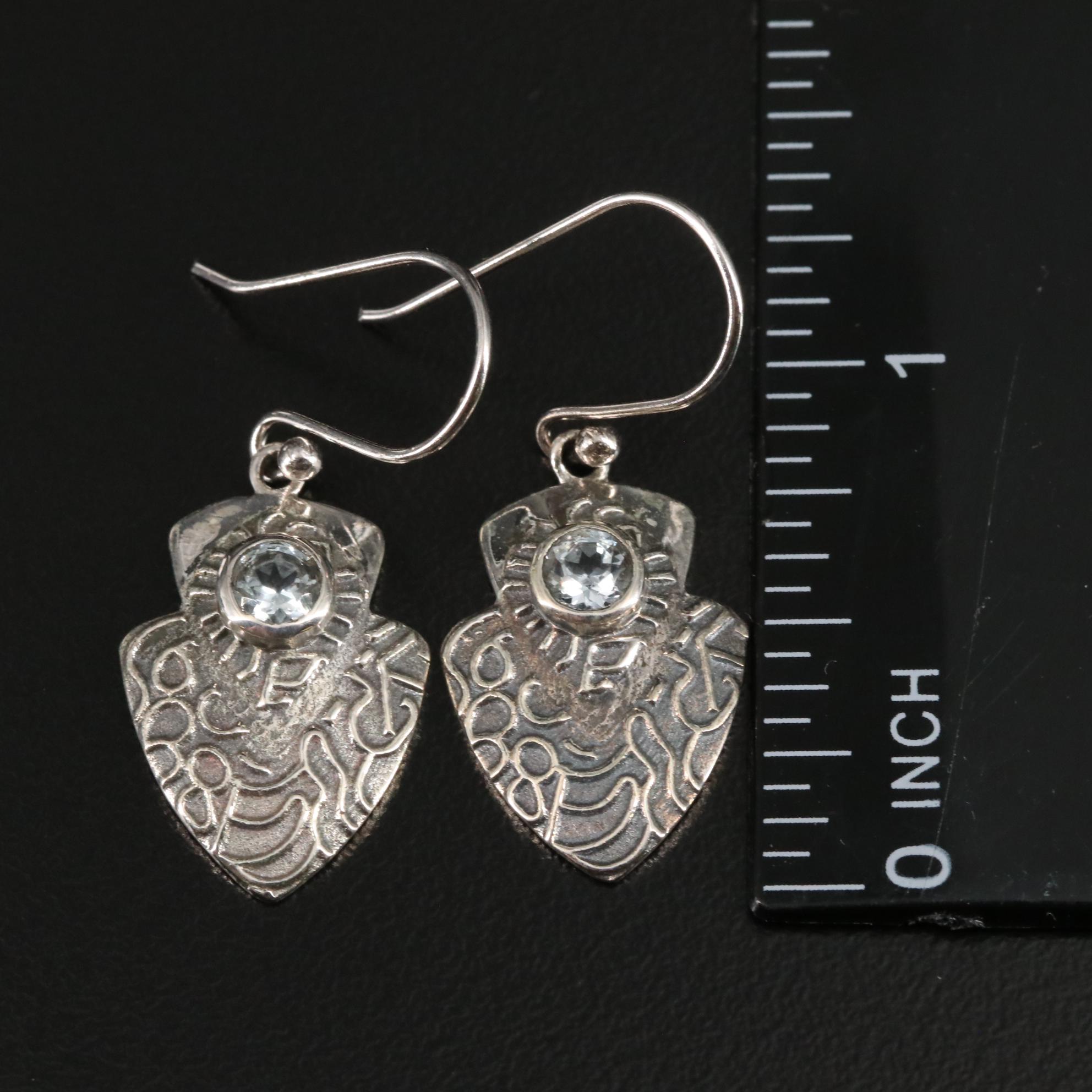 Sterling Blue Topaz Dangle Earrings