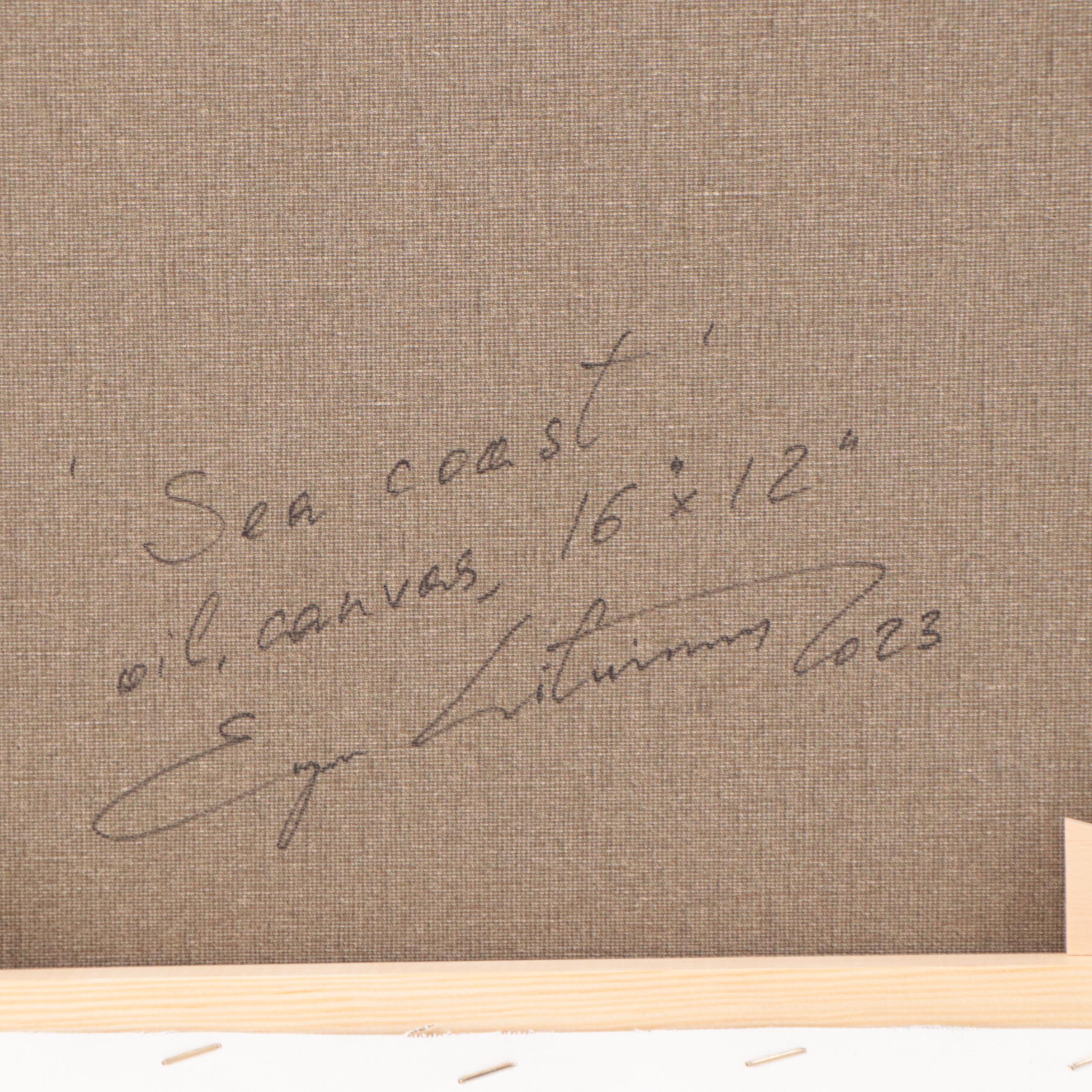 Jevgenijus Litvinas Oil Painting "Sea Coast," 2023