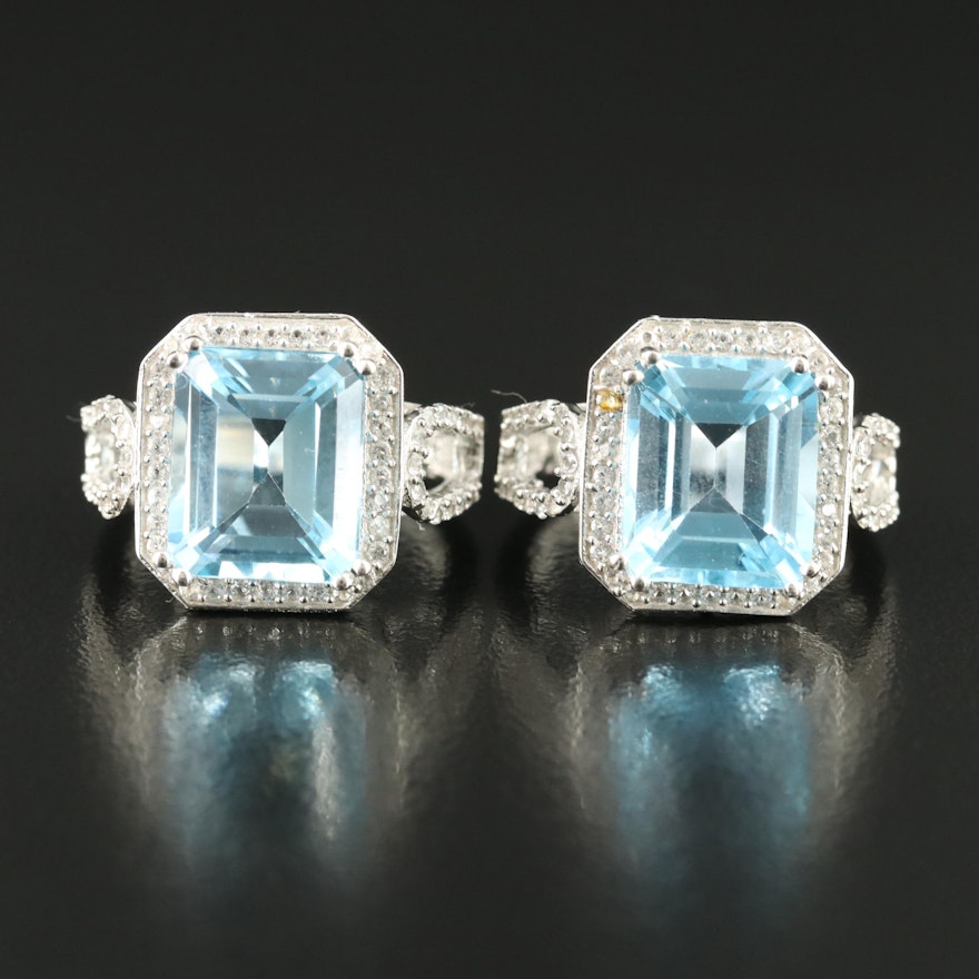 Sterling Sky Blue and White Topaz Rings