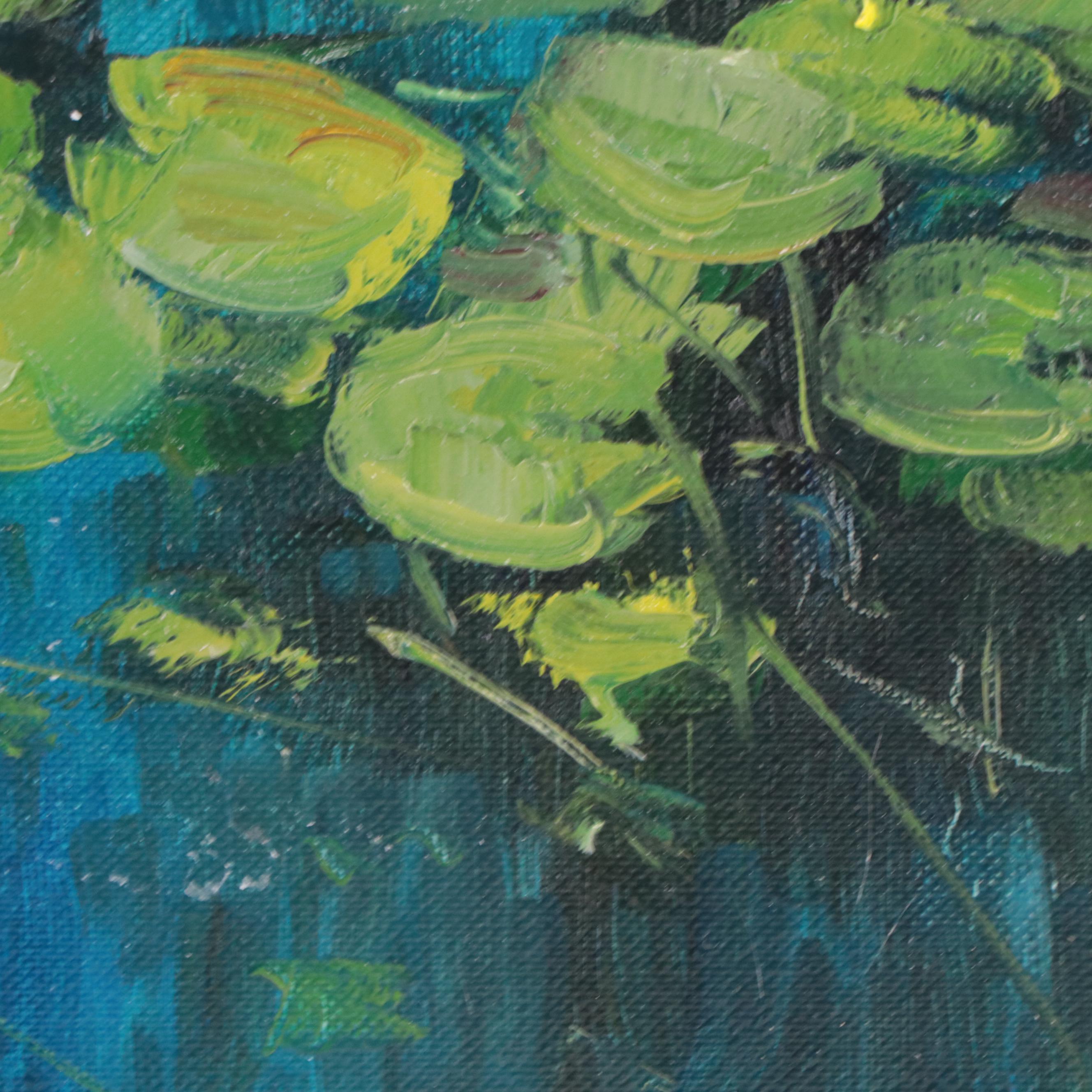 Garncarek Aleksander Oil Painting of Water Lilies "Grążele," 2023