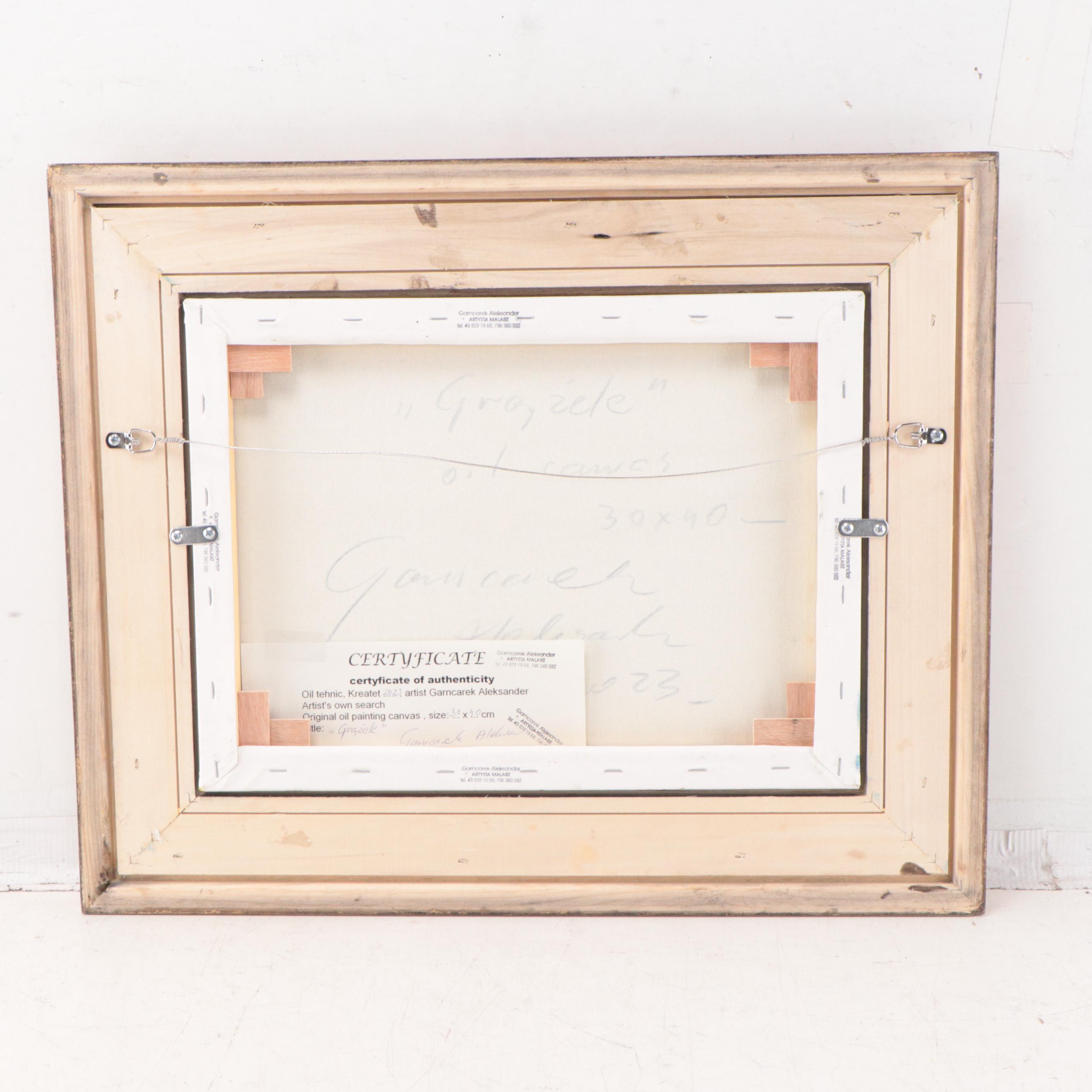 Garncarek Aleksander Oil Painting of Water Lilies "Grążele," 2023