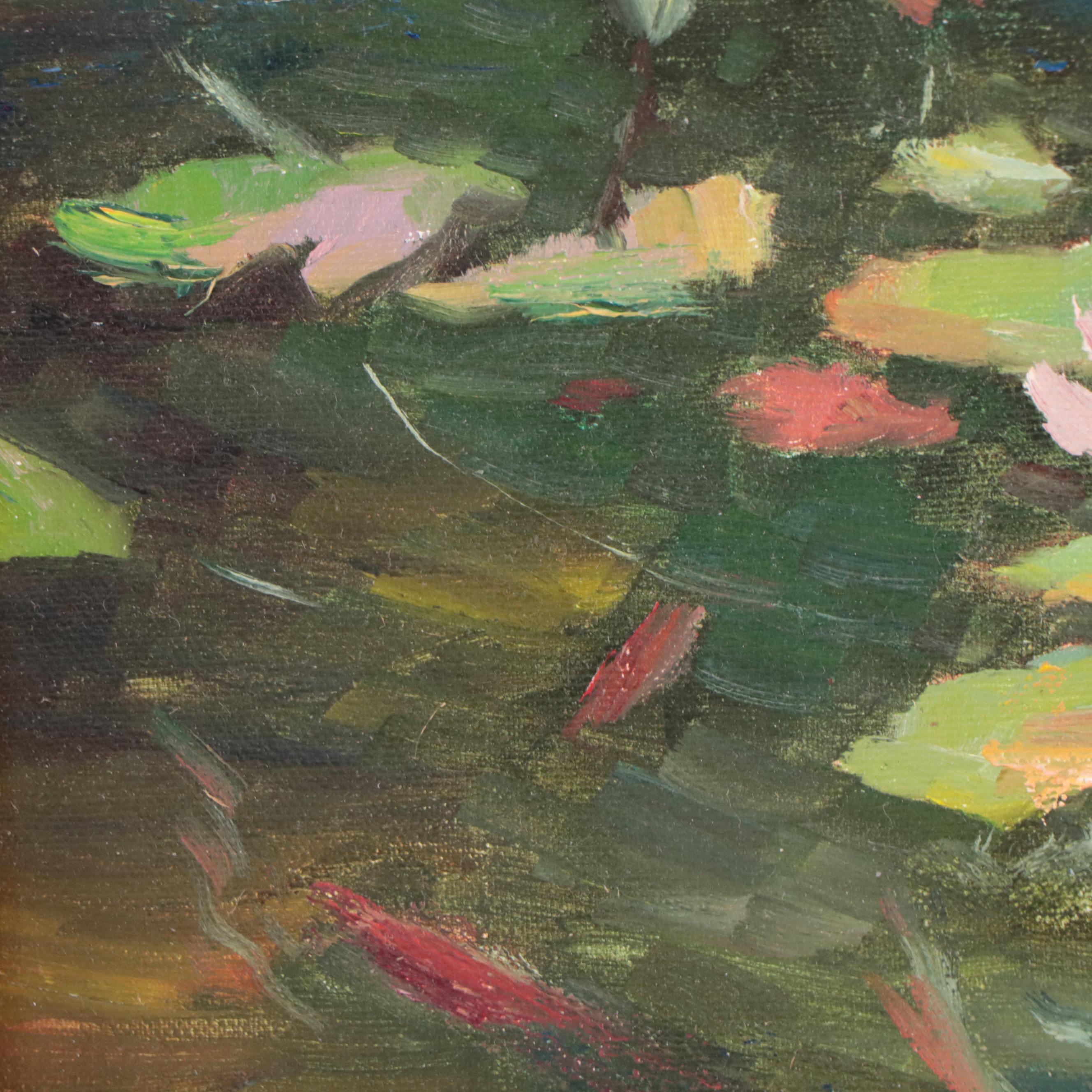 Oil Painting of Water Lillies