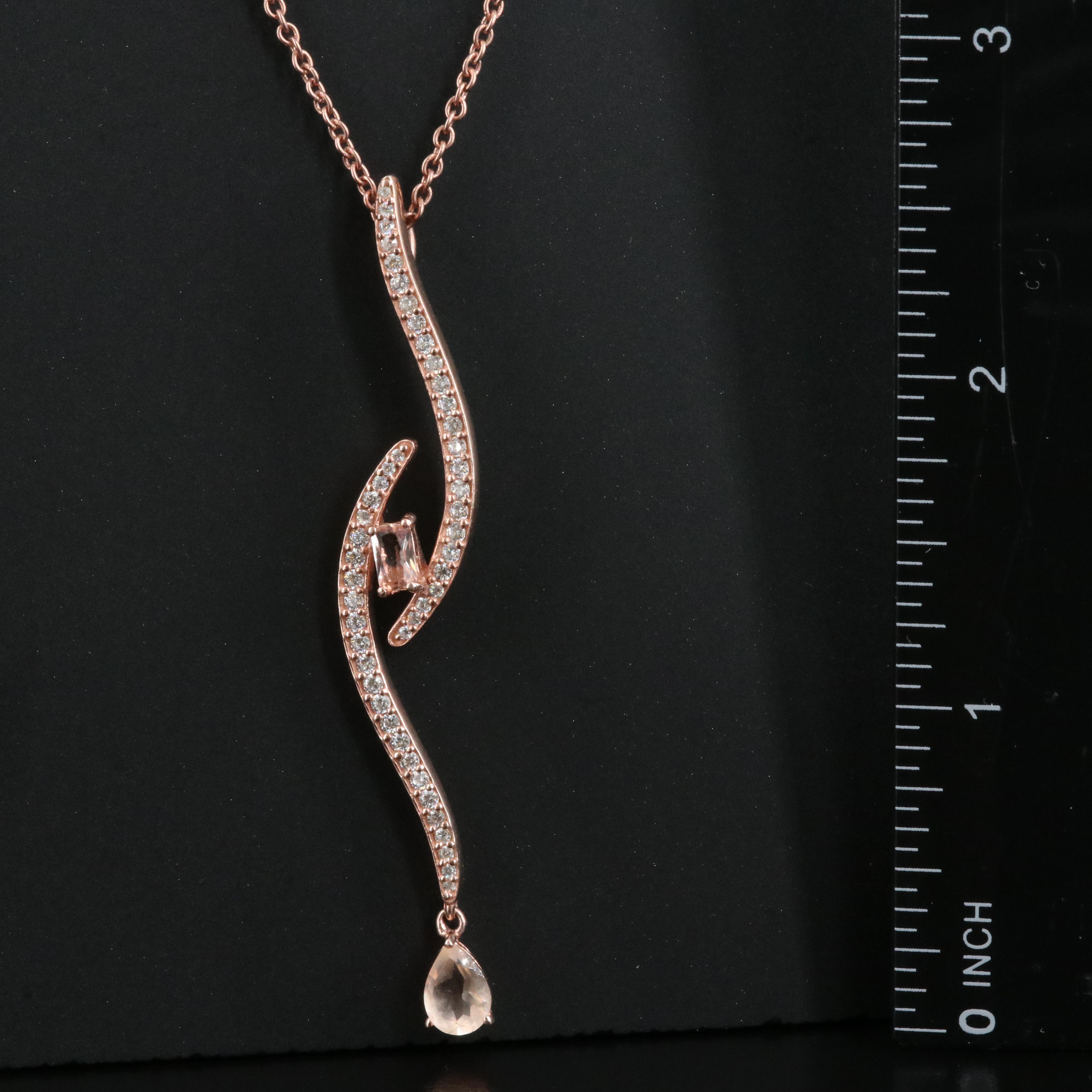 Sterling Glass and Cubic Zirconia Necklace