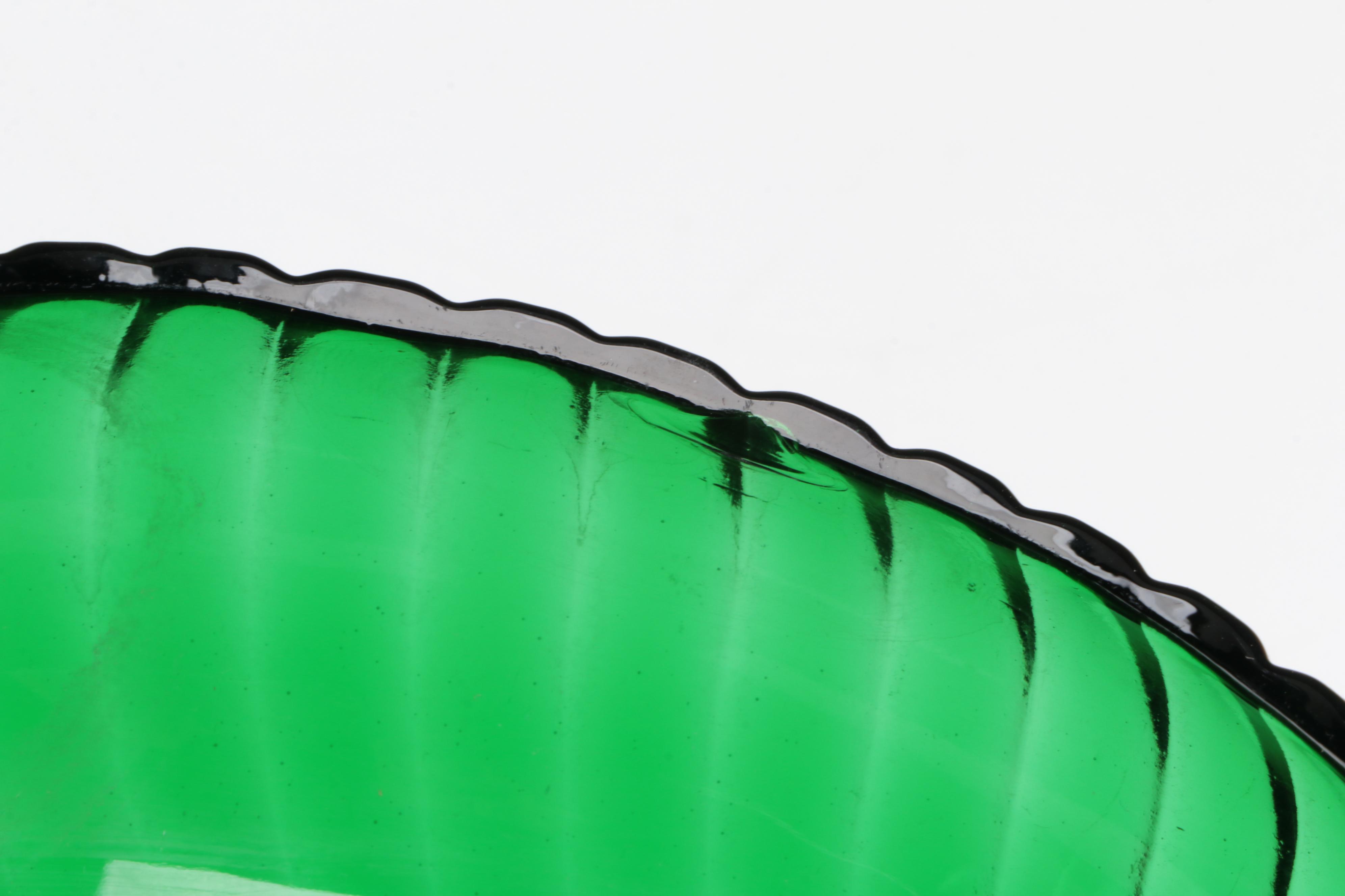 Green and Topaz Glass Tableware, Mid to Late 20th Century