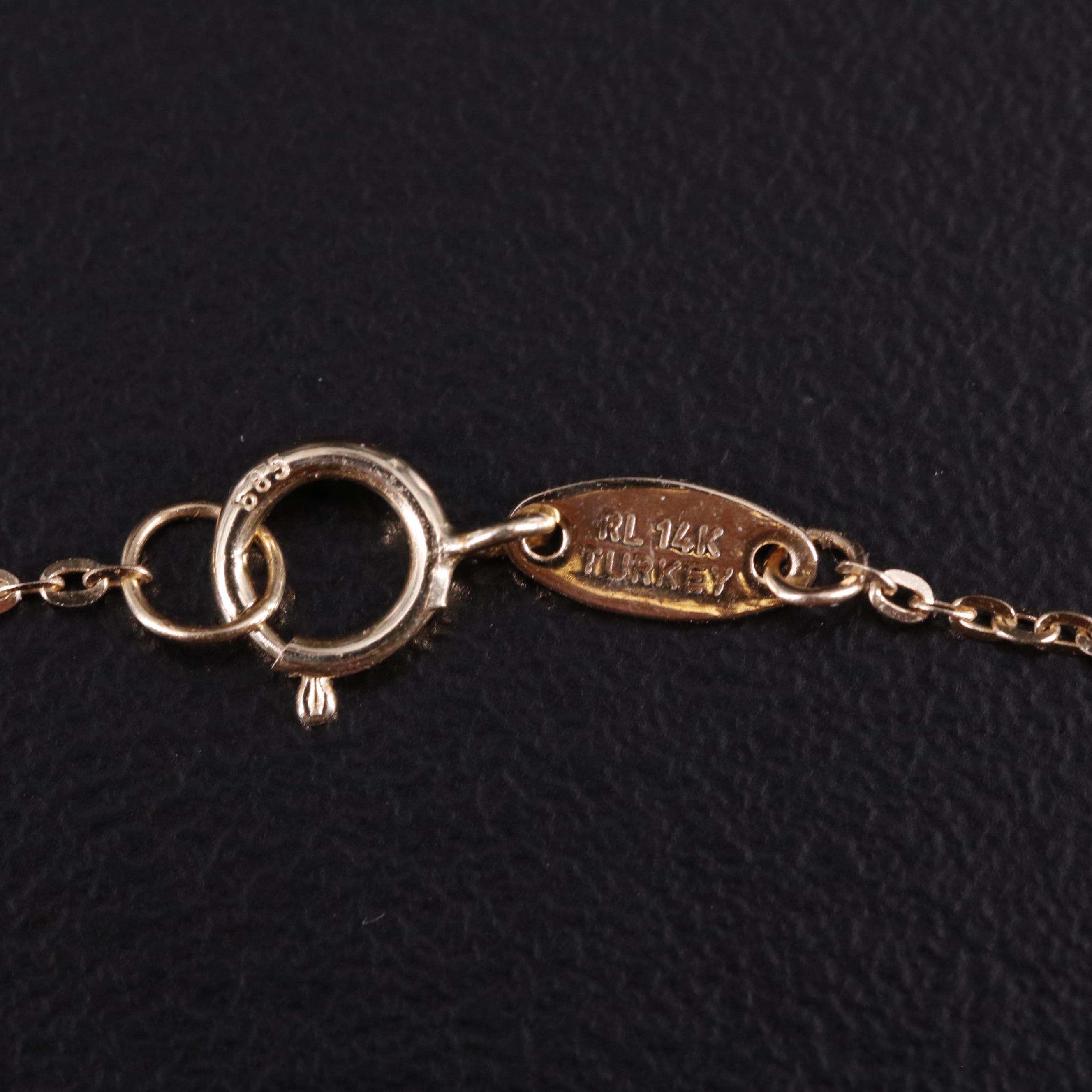 14K Cable Chain "Mom" Necklace