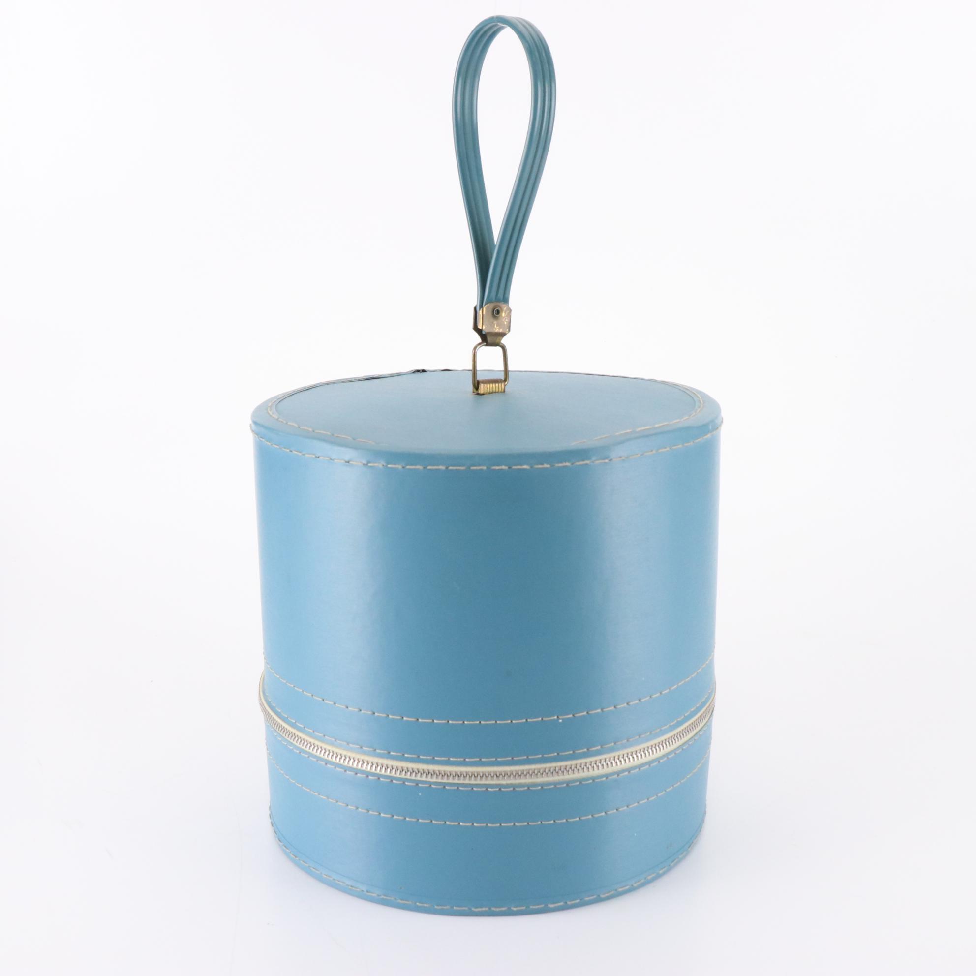 Cheetah Print and White Faux Fur Hats with Red Bow Cap and Vintage Hat Box