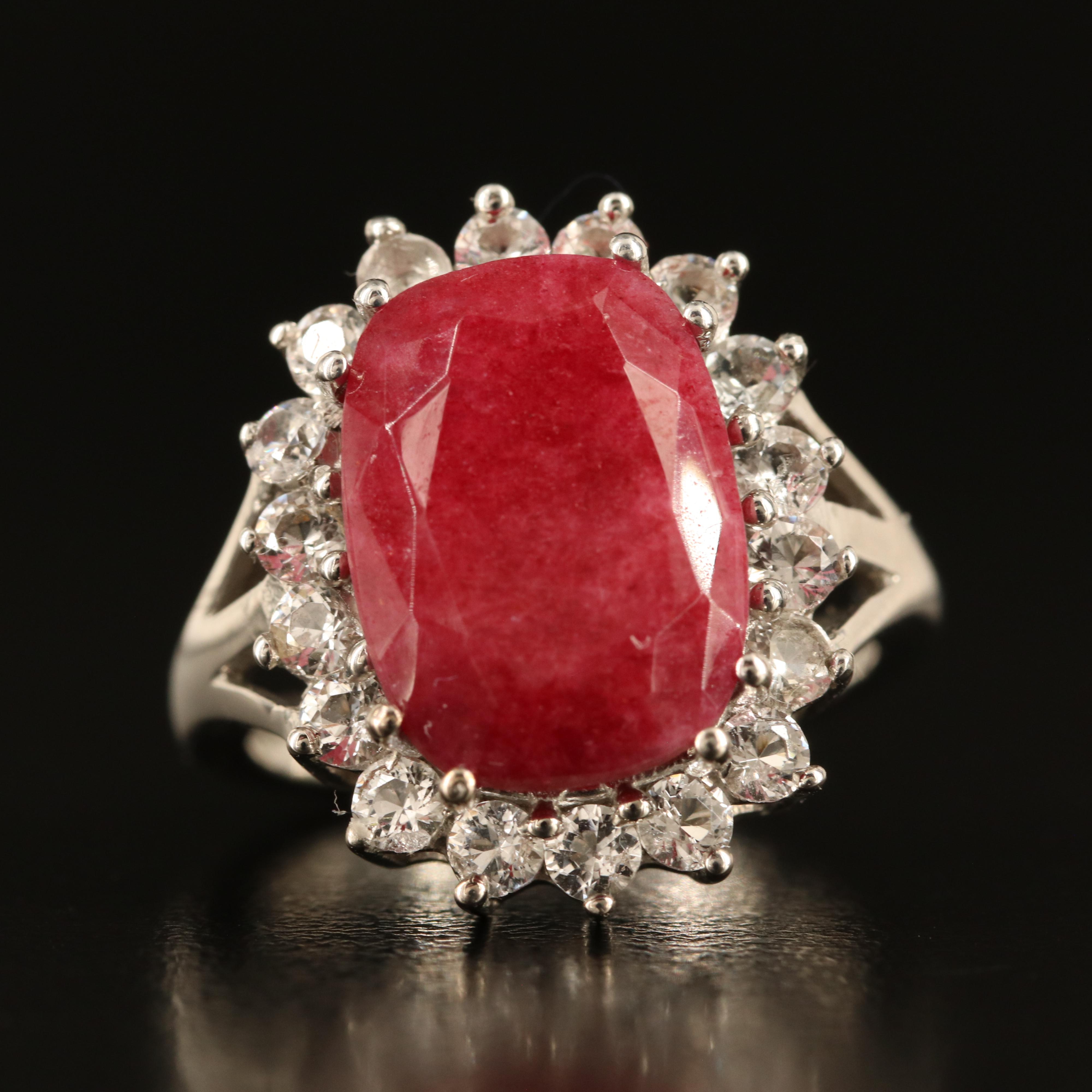 Sterling Beryl and White Topaz Ring