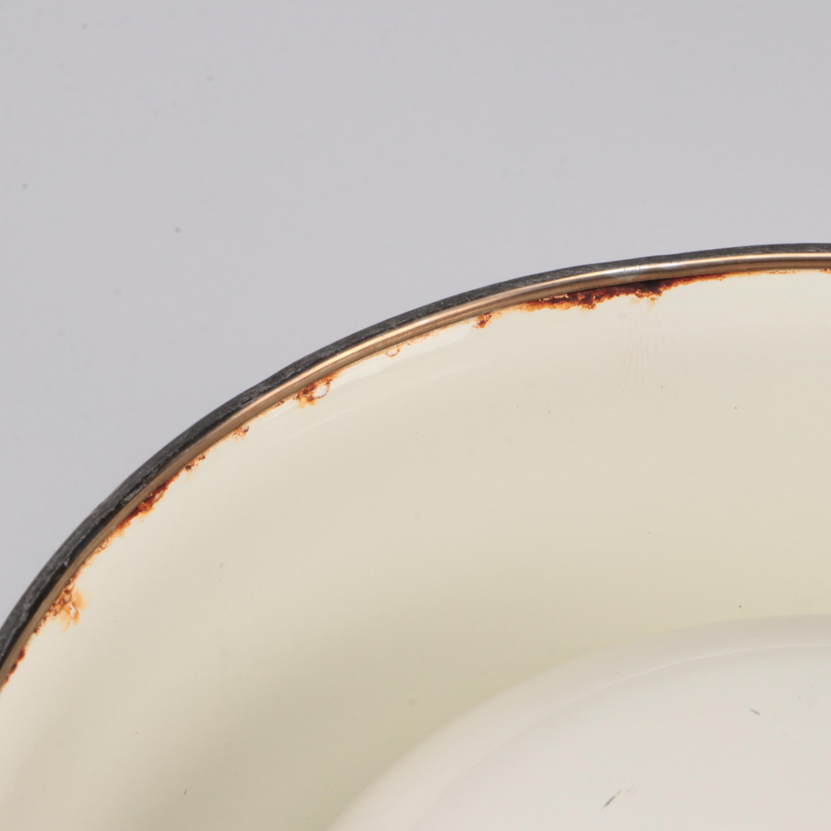 MacKenzie-Childs "Courtly Check" Enamelware Pet Food Bowl and Soap Dish