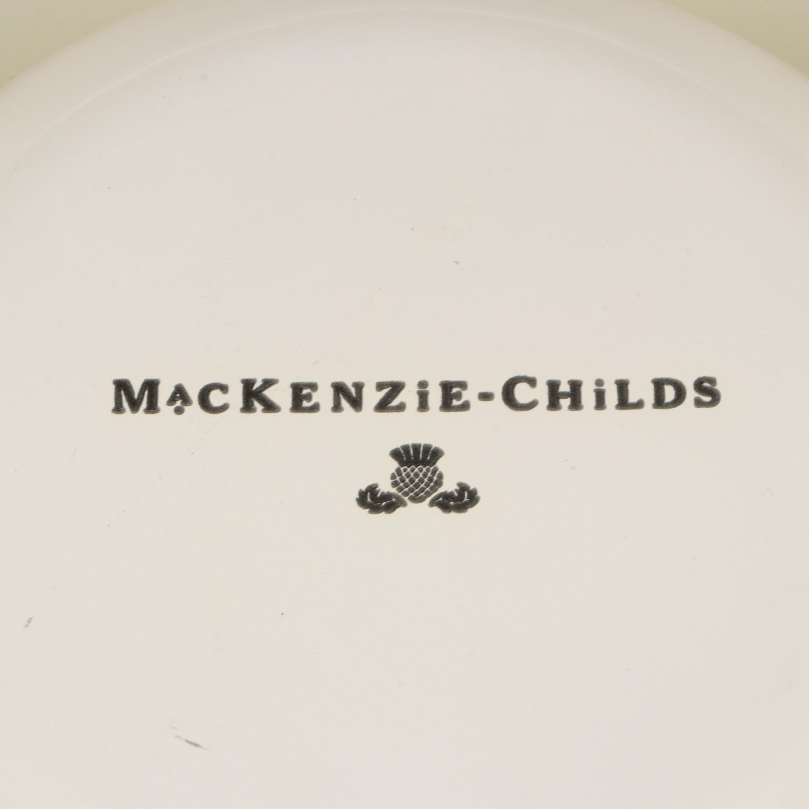 MacKenzie-Childs "Courtly Check" Enamelware Pet Food Bowl and Soap Dish