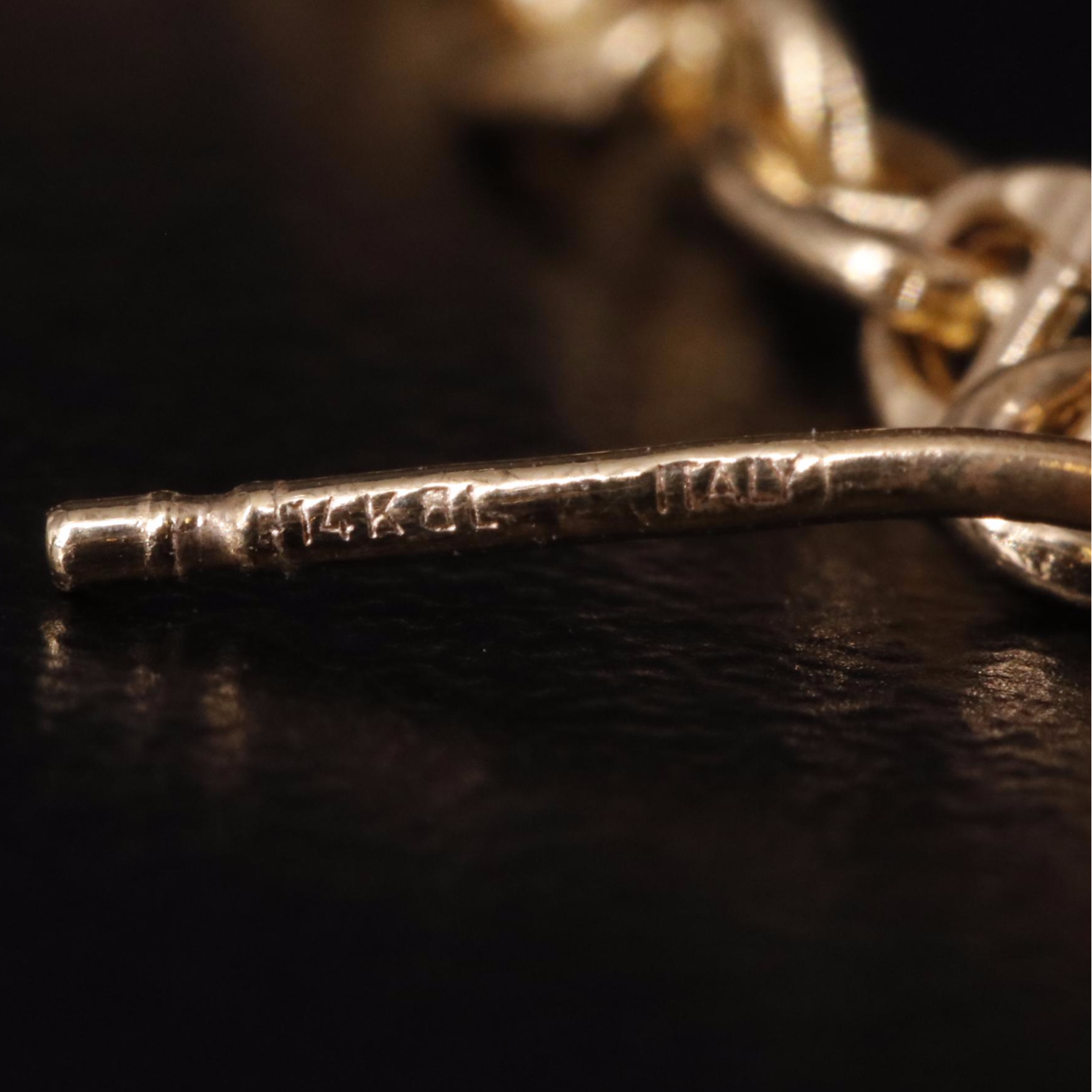 14K Fancy Link Drop Earrings