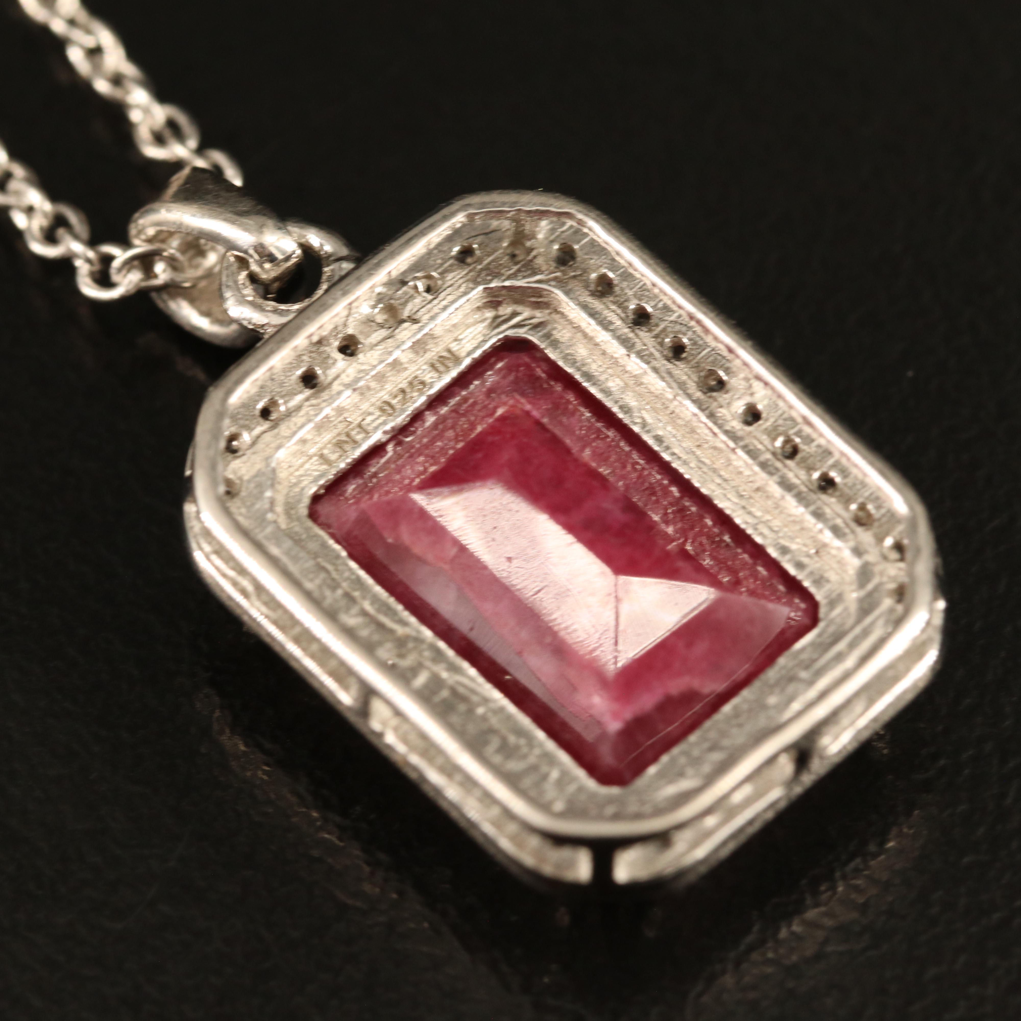 Sterling Beryl and White Topaz Pendant Necklaces