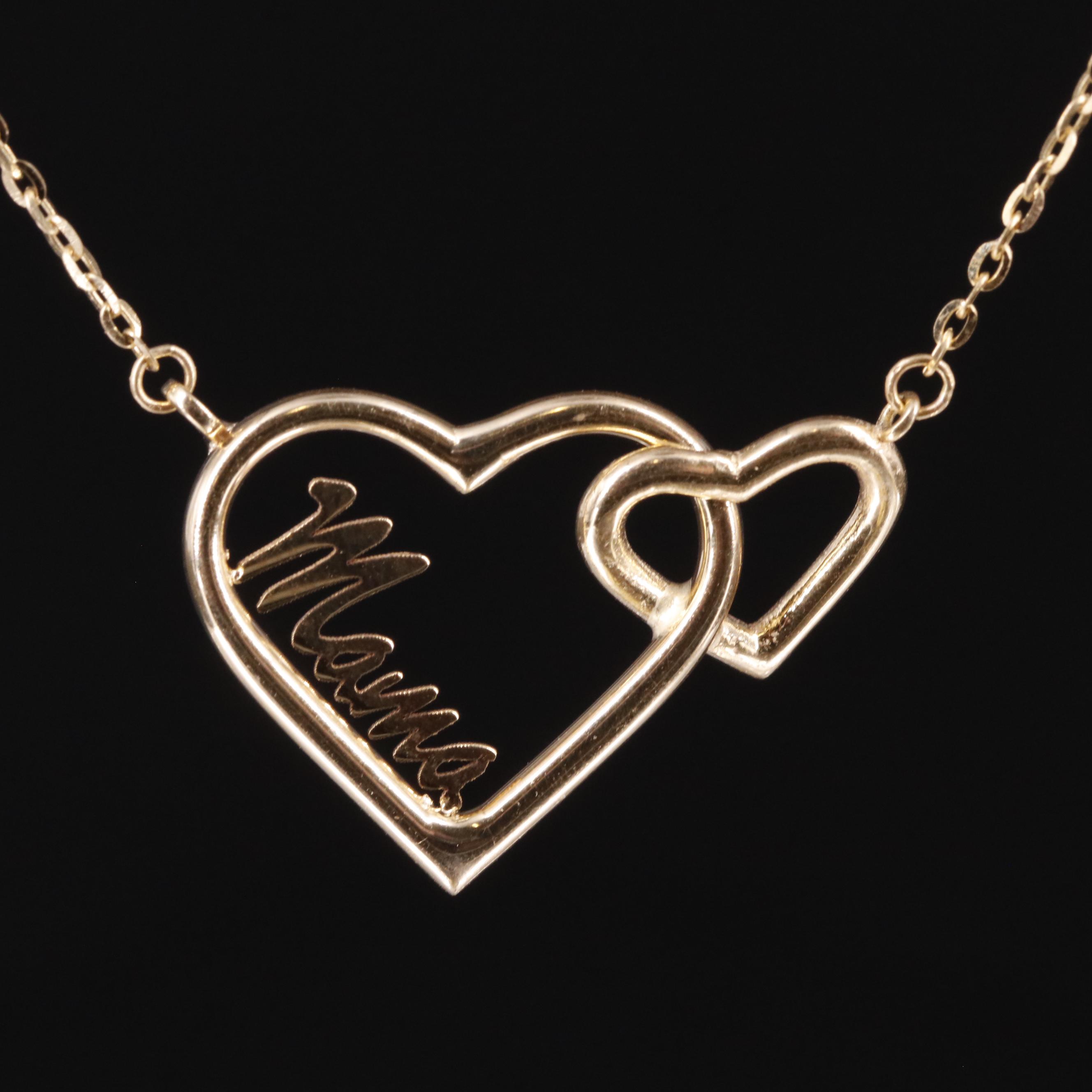 10K Cable Chain "Nana" and Double Heart Necklace