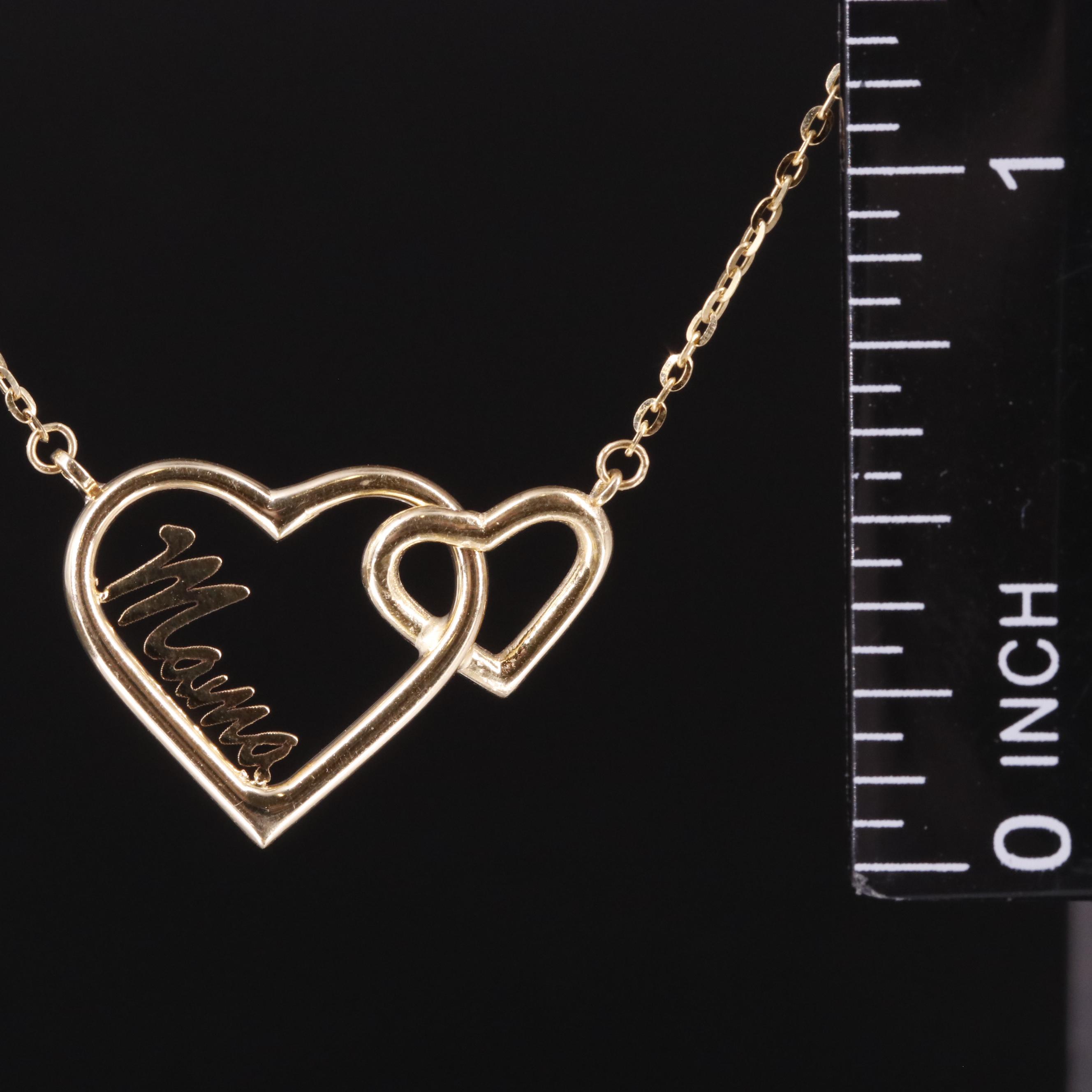 10K Cable Chain "Nana" and Double Heart Necklace