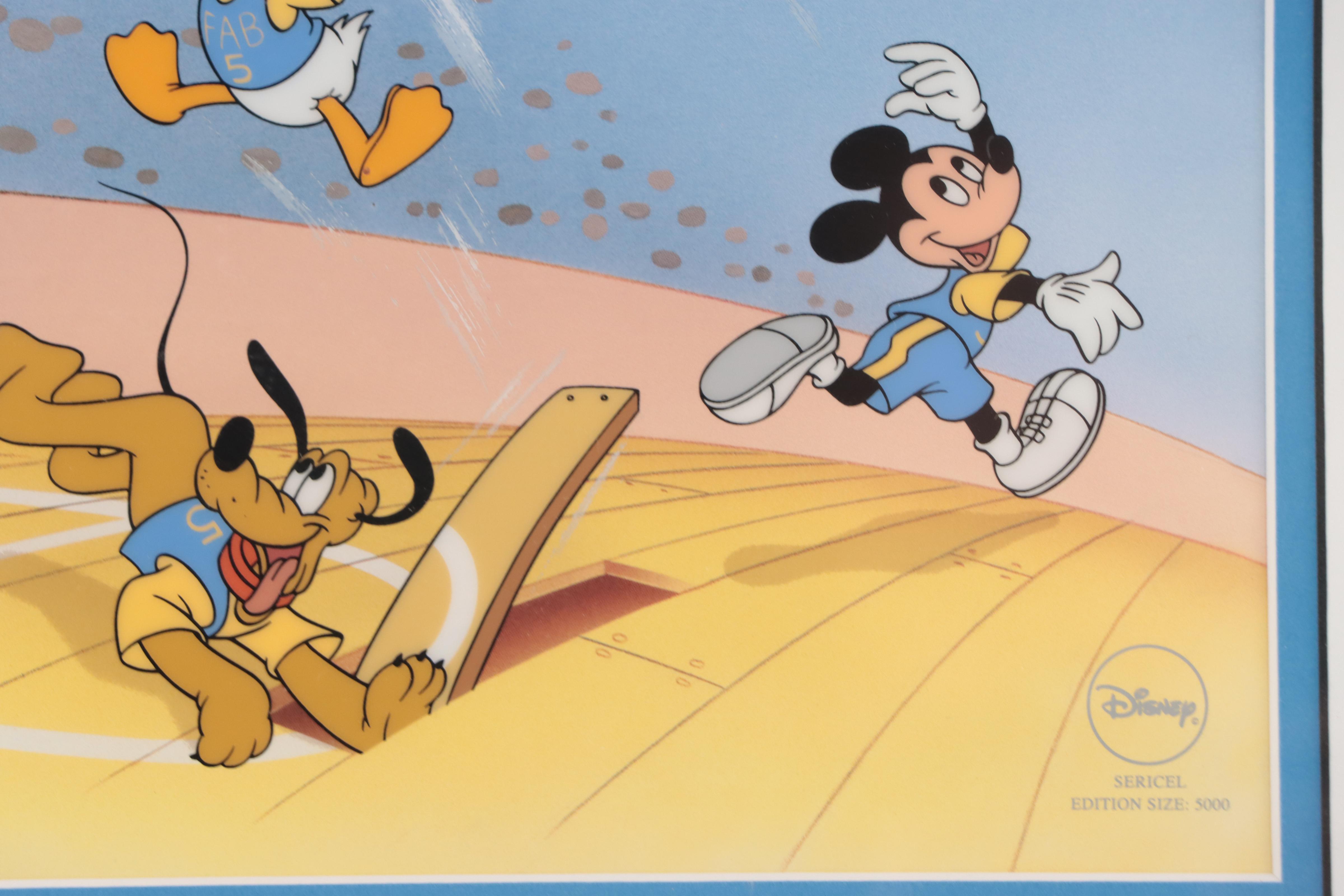 Disney Fab Five Sericel Signed by Character Voice Artists, 1998