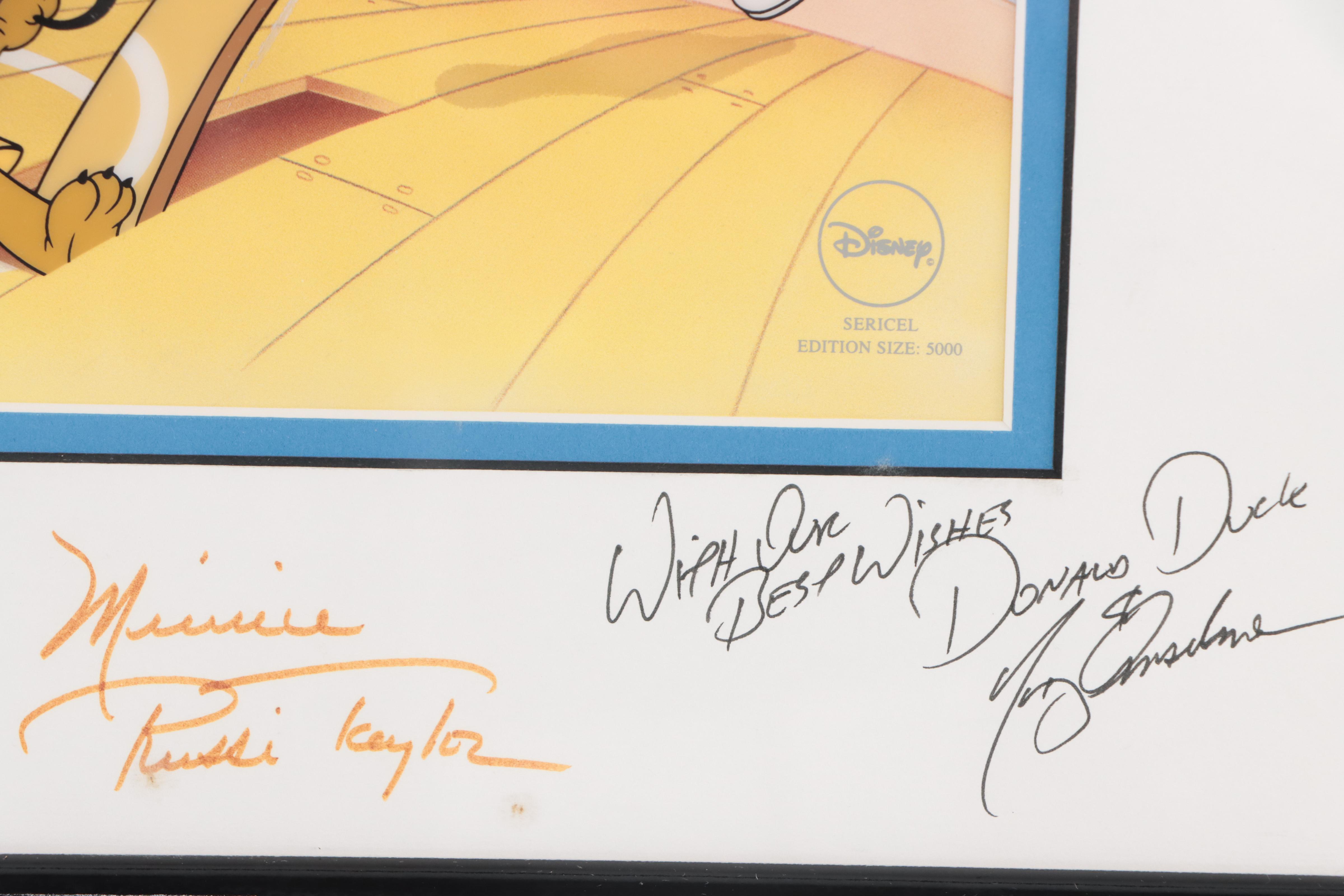 Disney Fab Five Sericel Signed by Character Voice Artists, 1998