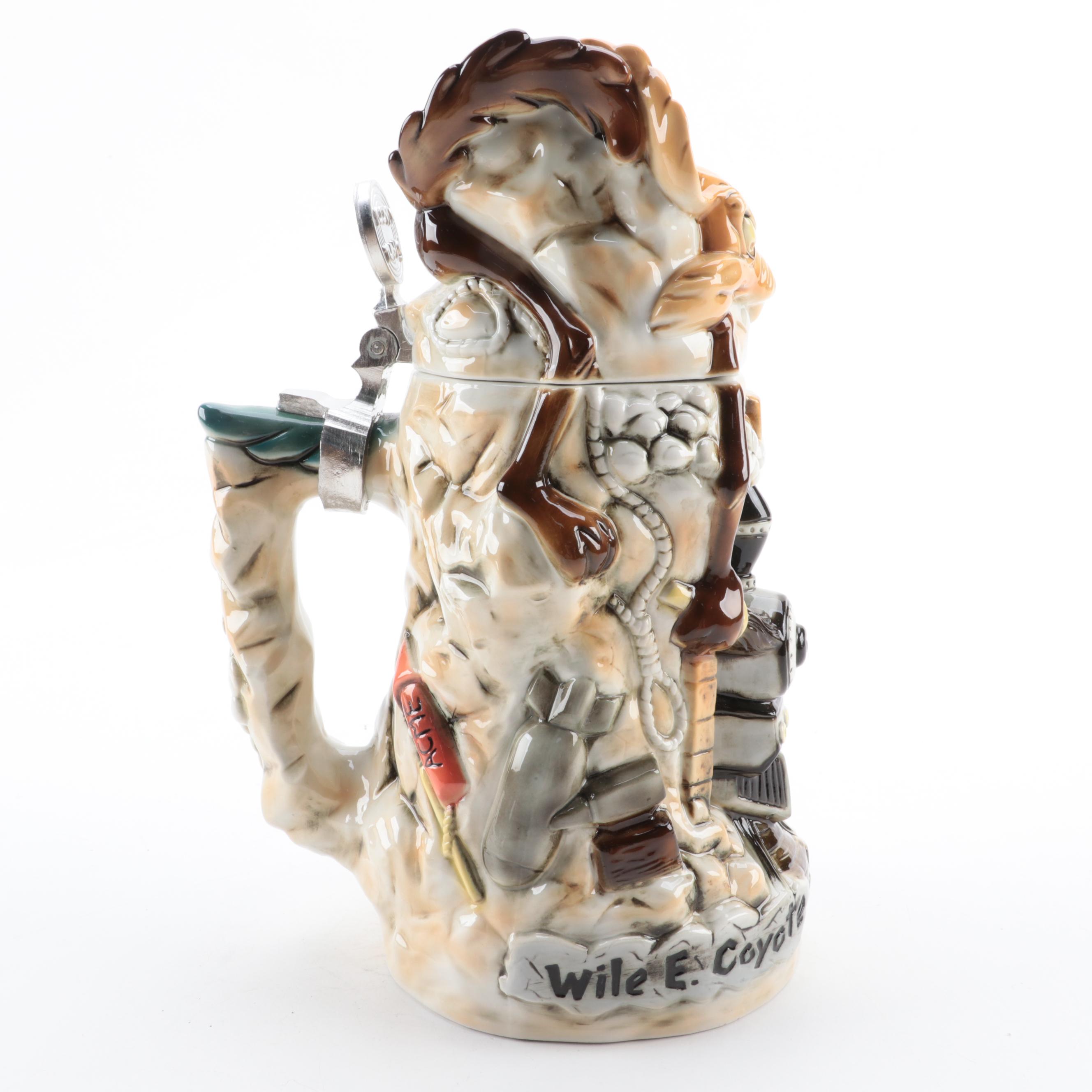 Warner Bros. "Wille E. Coyote/ Road Runner" Collectible Porcelain Beer Stein