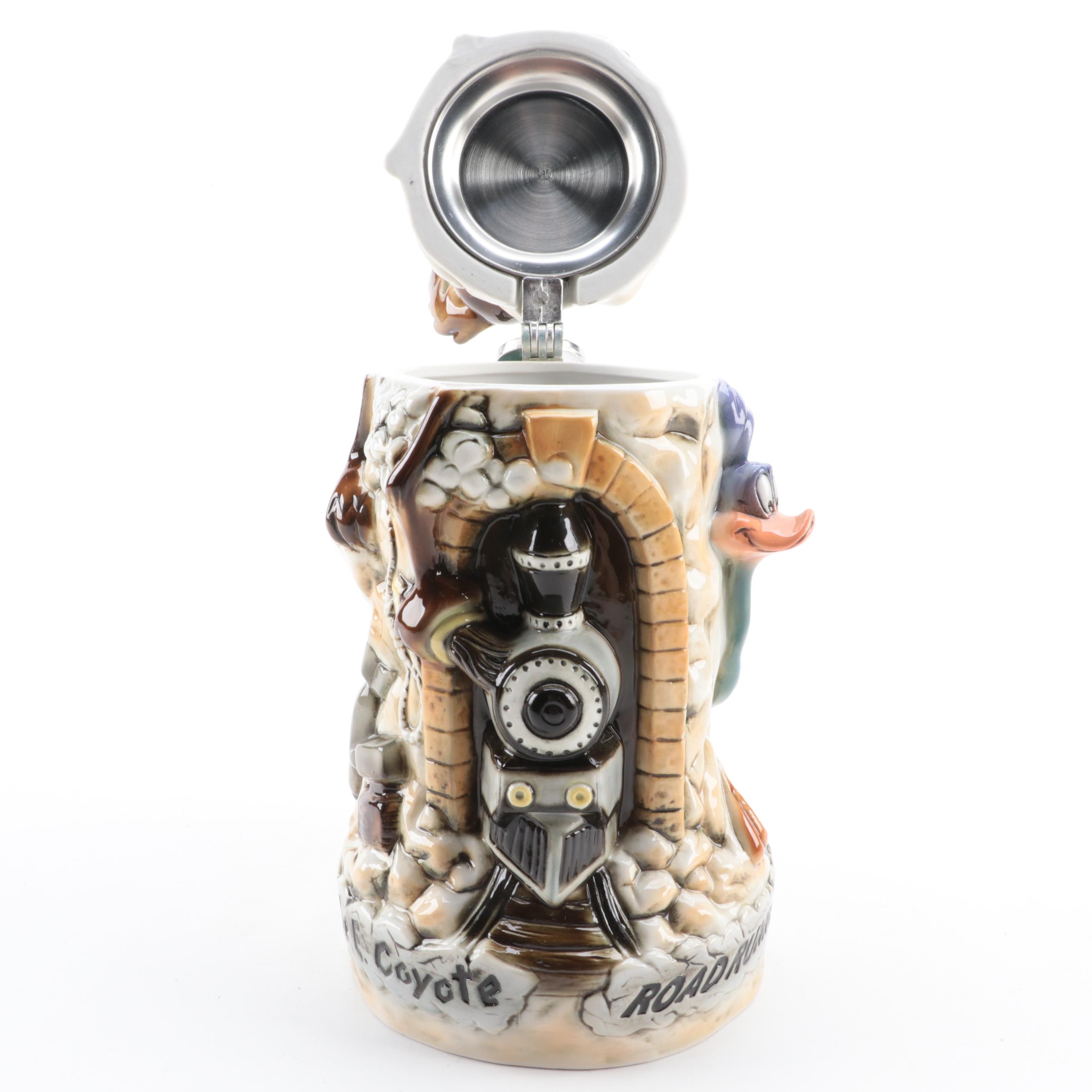 Warner Bros. "Wille E. Coyote/ Road Runner" Collectible Porcelain Beer Stein
